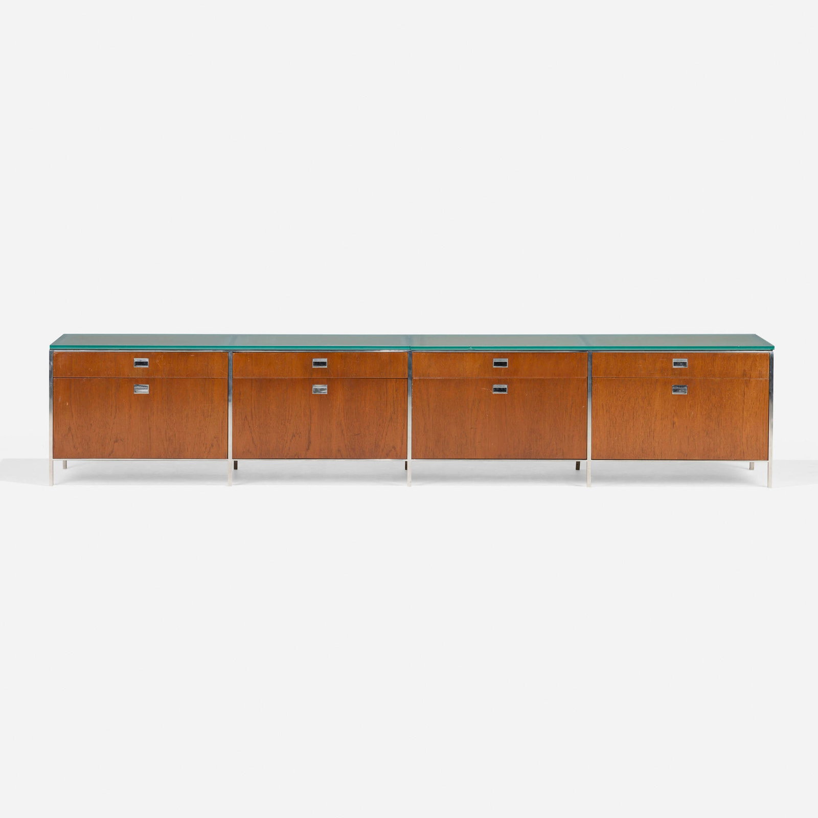 Gordon Bunshaft and Davis Allen, Cabinet from the Chase Manhattan Bank Headquarters, New York: Gordon Bunshaft and Davis Allen Cabinet from the Chase Manhattan Bank Headquarters, New York USA, 1954 / c. 1960 teak, stainless steel, glass 21.625 h x 110 w x 18 d in (55 x 279 x 46 cm) Cabinet