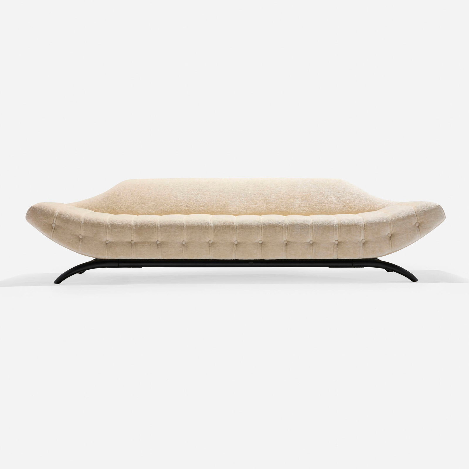Adrian Pearsall, Gondola sofa: Adrian Pearsall Gondola sofa Craft Associates USA, c. 1960 upholstery, lacquered wood 28.5 h x 108.5 w x 33.25 d in (72 x 276 x 84 cm) This work will ship from Chicago, Illinois.