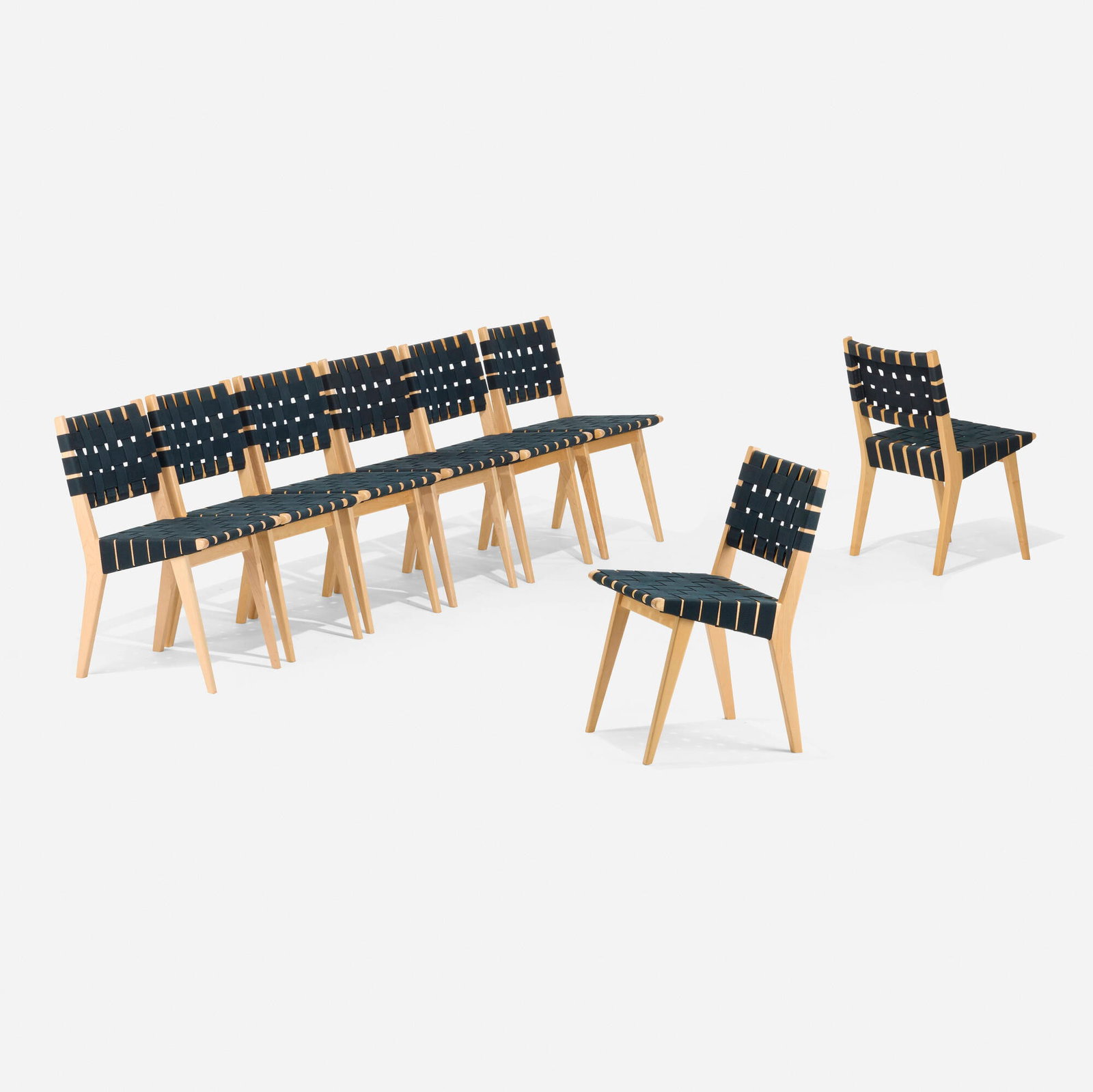 Jens Risom, Chairs model 666W, set of eight (1 of 6)