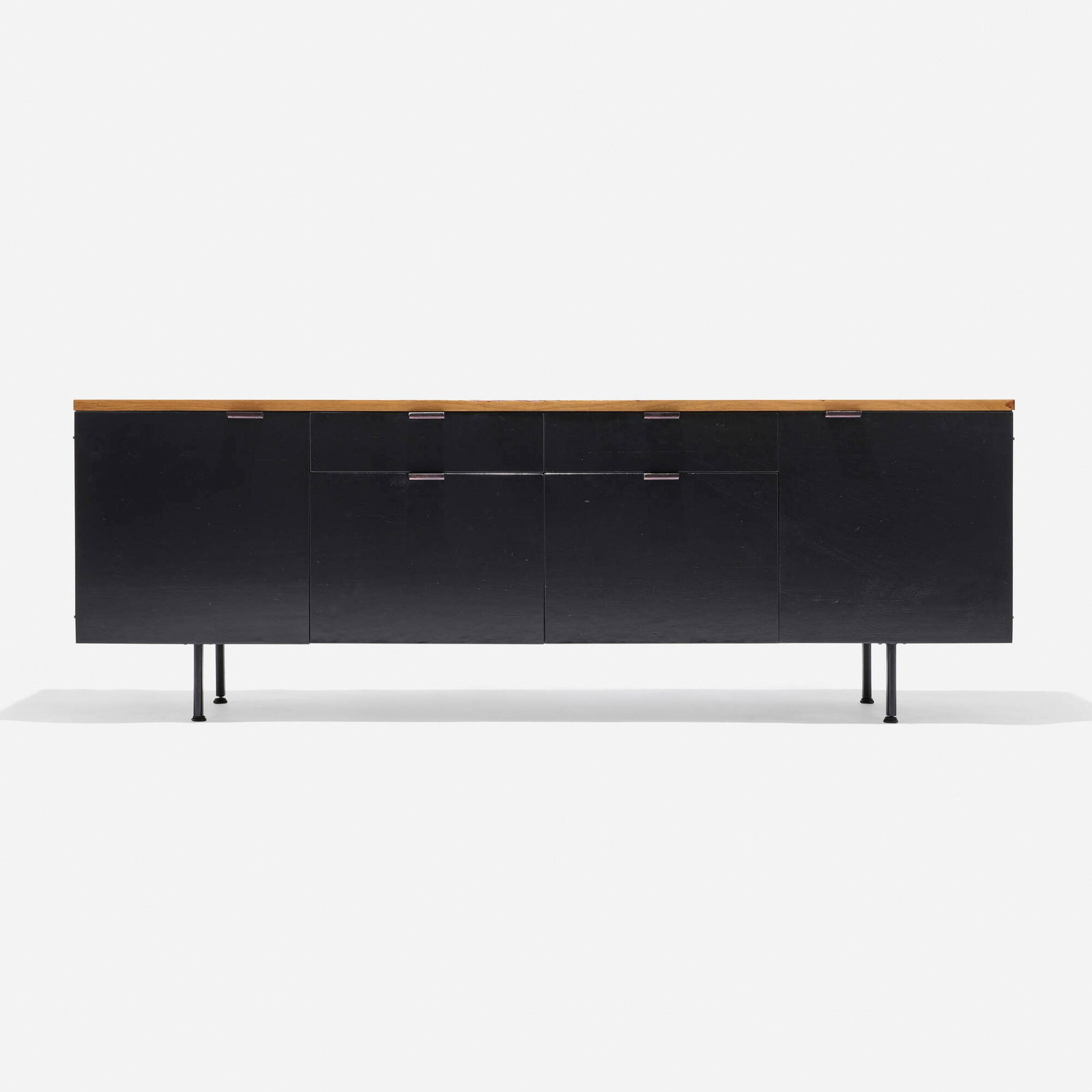 George Nelson & Associates, Cabinet: George Nelson & Associates Cabinet Herman Miller USA, 1952 / c. 1960 lacquered wood and aluminum, rosewood, enameled steel 25.75 h x 74.25 w x 19.25 d in (65 x 189 x 49 cm) Cabinet features two