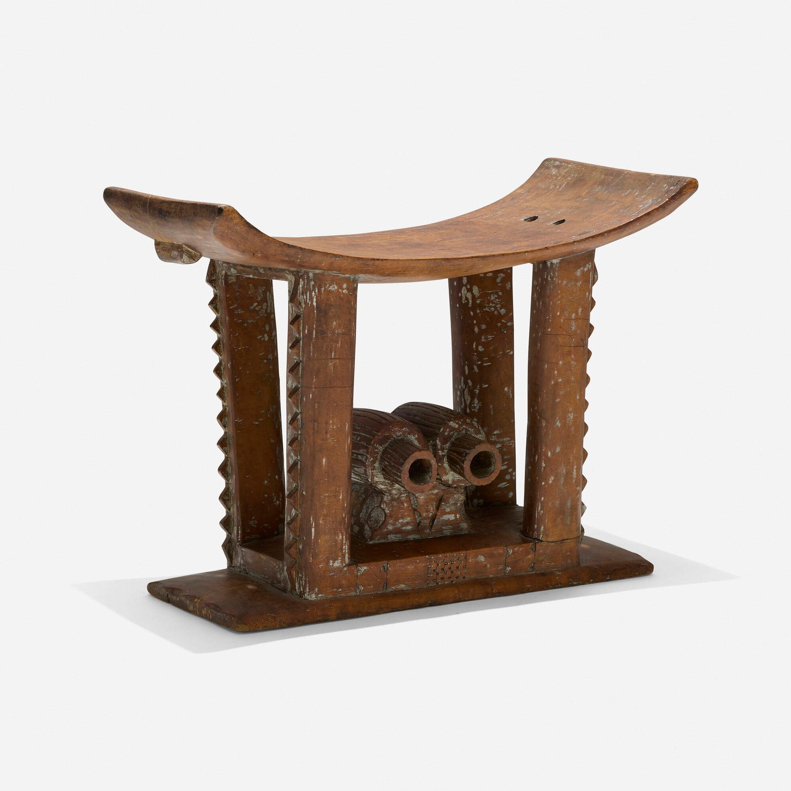 Asante (Ashanti), Asesedwa (prestige stool): Asante (Ashanti) Asesedwa (prestige stool) Ghana, 20th century carved wood 18.5 h x 24 w x 12 d in (47 x 61 x 30 cm) Provenance: Collection of Normand Mainville This work will ship from Chicago,