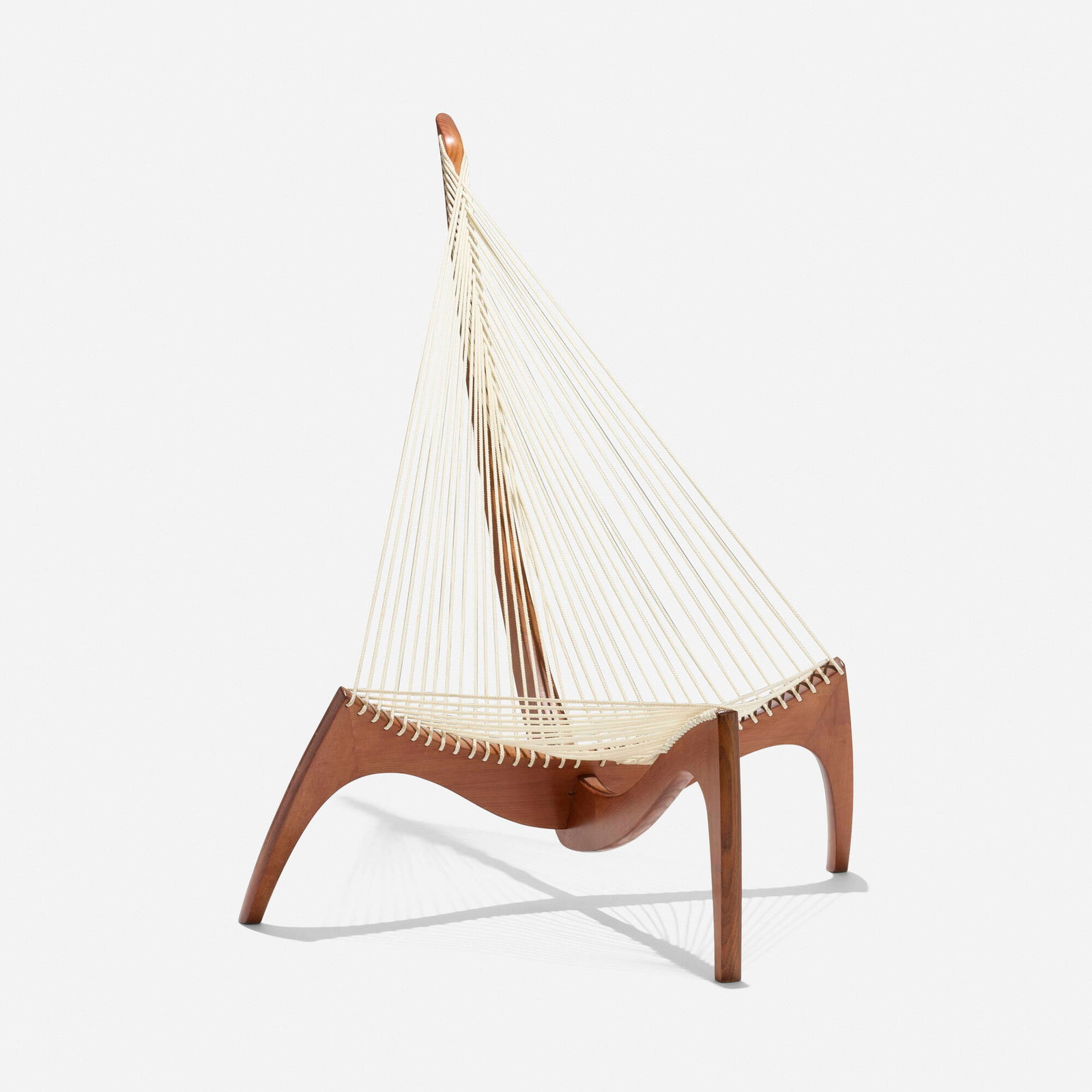 Jorgen Hovelskov, Harp chair: Jorgen Hovelskov Harp chair Christensen & Larsen Denmark, 1968 ash, flagline 50.25 h x 41.5 w x 43.5 d in (128 x 105 x 110 cm) Provenance: Collection of Normand Mainville Literature: Danish Chairs,
