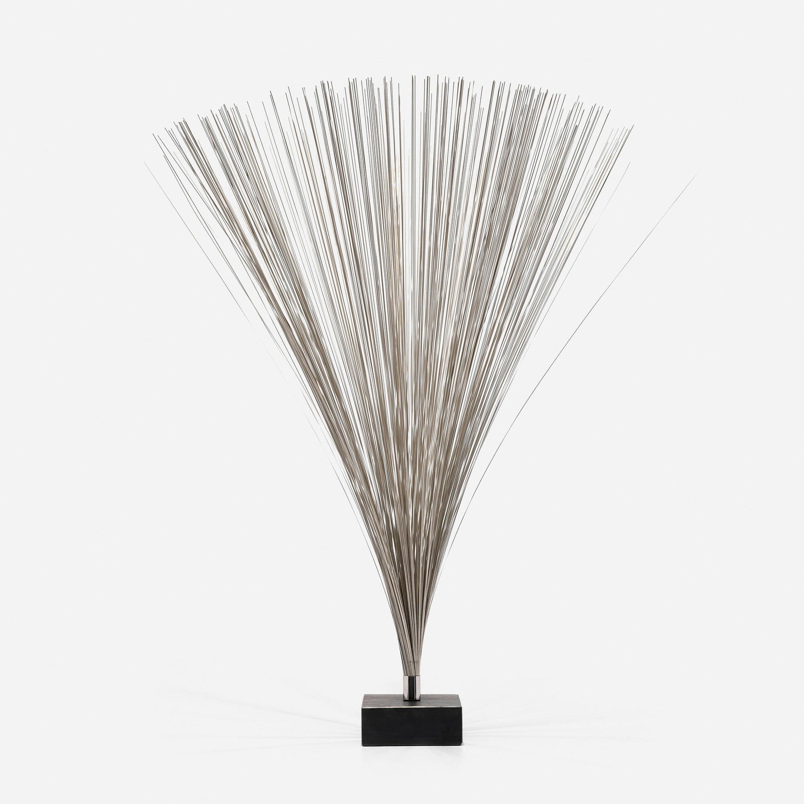 Modern, Untitled (sculpture): Modern Untitled (sculpture) 20th century stainless steel wire, slate 36.55 h x 32 dia in (93 x 81 cm) Provenance: Collection of Normand Mainville This work will ship from Chicago, Illinois.