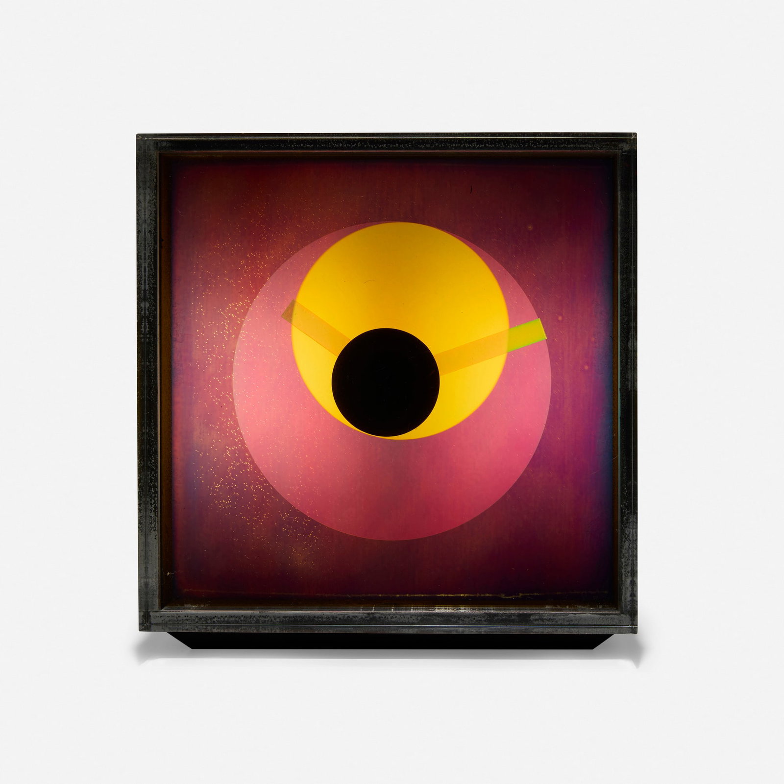 Kirsch Hamilton, Prisma Kinetic Art clock: Kirsch Hamilton Prisma Kinetic Art clock USA, 1976 acrylic, enameled metal 7.5 h x 7 w x 5.75 d in (19 x 18 x 15 cm) Decal manufacturer's label to reverse 'Prisma Made in USA Kirsch/Hamilton