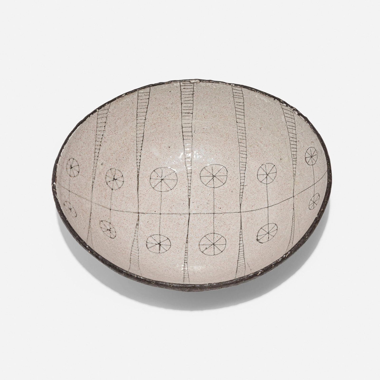 Rolf Hansen, Bowl: Rolf Hansen Bowl Kongsberg Keramikk Norway, c. 1955 glazed stoneware 3 h x 9.25 w x 8 d in (8 x 23 x 20 cm) Provenance: Collection of Normand Mainville This work will ship from Chicago, Illinois.