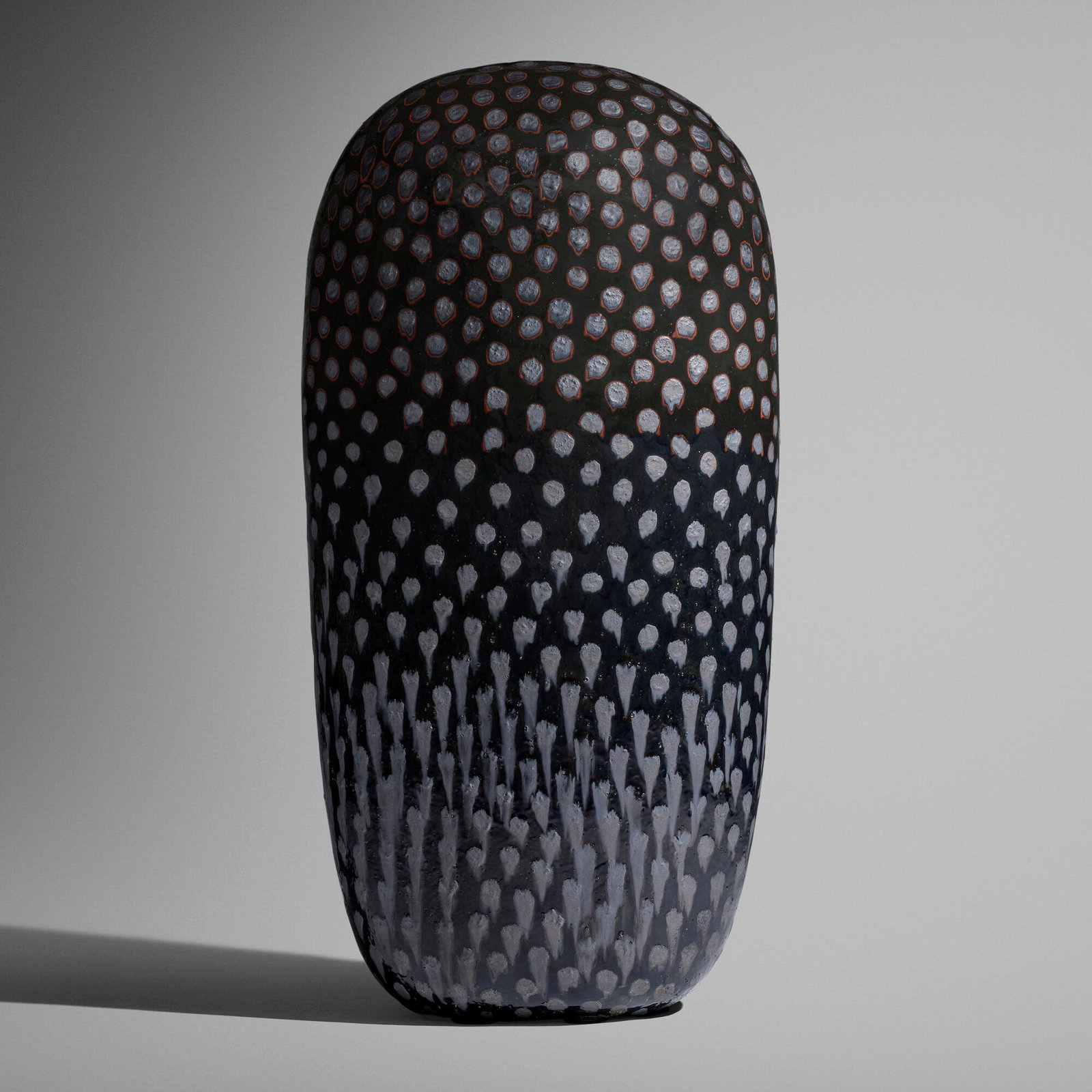 Jun Kaneko, Untitled (Dango): Jun Kaneko Untitled (Dango) 2003 glazed stoneware 56 h x 26 w x 19 d in (142 x 66 x 48 cm) Provenance: The Lowell and Diane Fixler Collection, Chicago This work will ship from Lambertville, New
