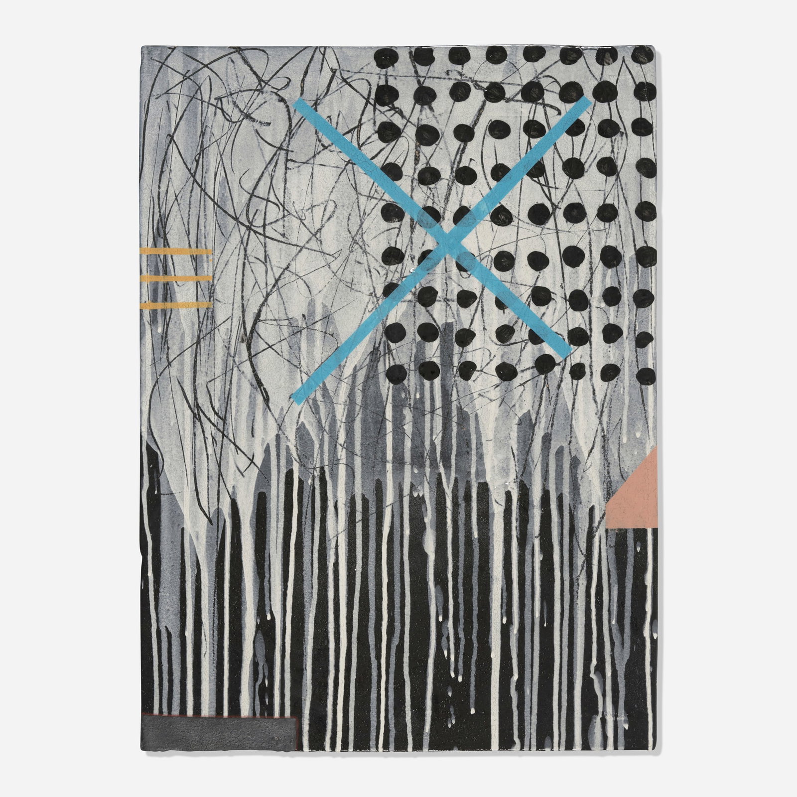 Jun Kaneko, Untitled (Wall Slab): Jun Kaneko Untitled (Wall Slab) 2002 glazed stoneware 29.25 h x 21.5 w x 2.5 d in (74 x 55 x 6 cm) Signed and dated to verso 'Kaneko 2002'. Provenance: Sherry Leedy Contemporary Art, Kansas C