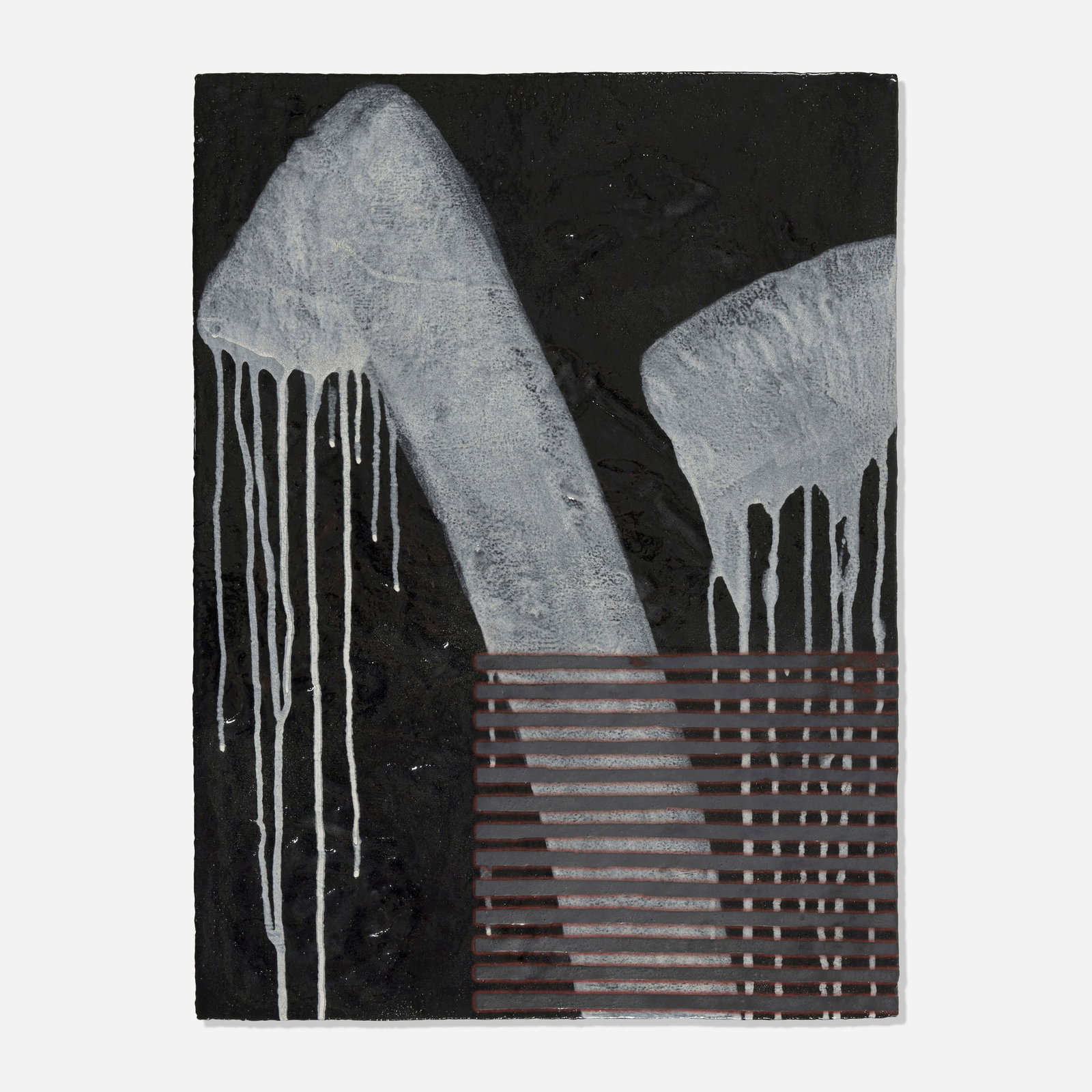 Jun Kaneko, Untitled (Wall Slab): Jun Kaneko Untitled (Wall Slab) 2001 glazed stoneware 29.25 h x 21.5 w x 2.5 d in (74 x 55 x 6 cm) Signed and dated to verso 'Kaneko 2001'. Provenance: Sherry Leedy Contemporary Art, Kansas C