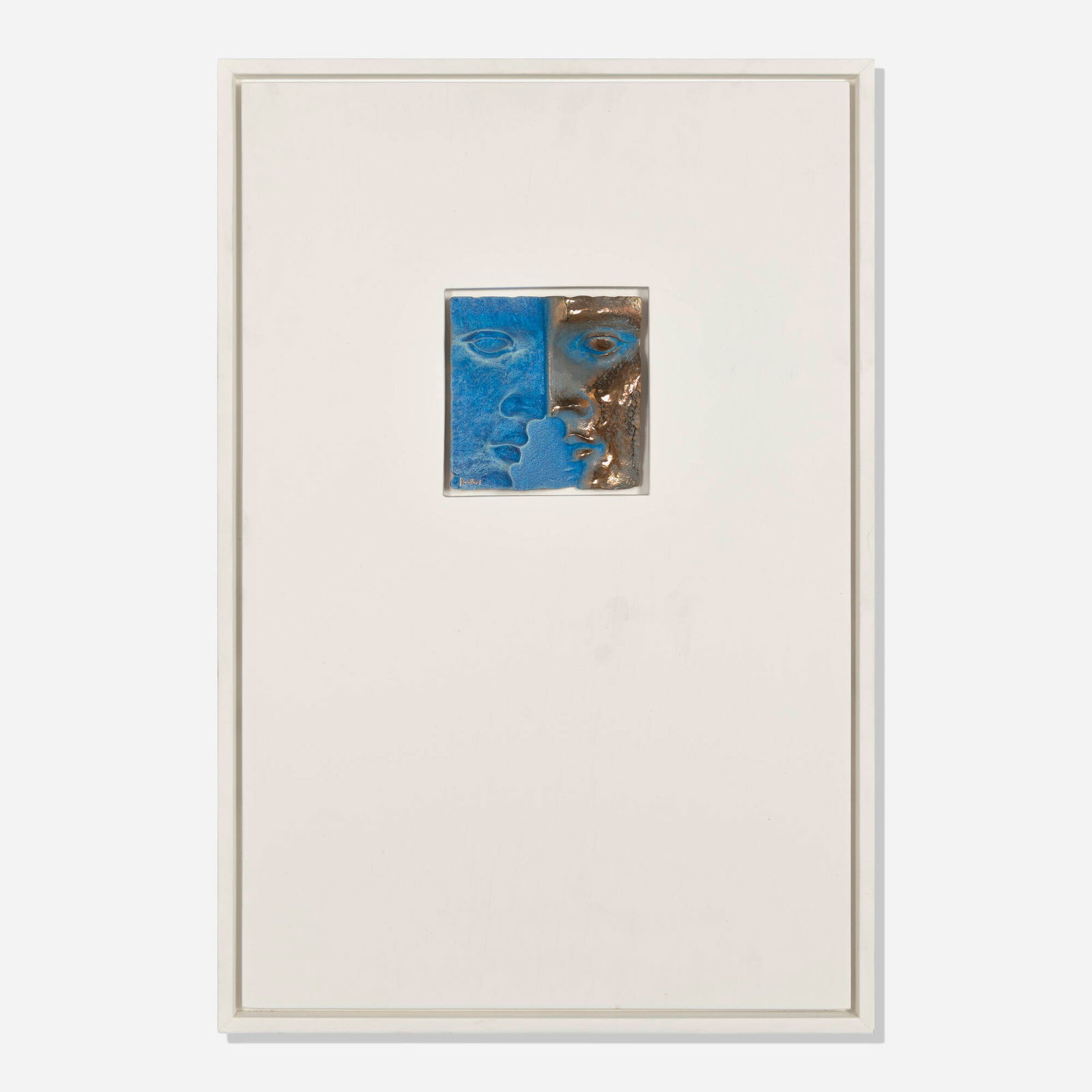 Rene Berthet, Omega Window: Rene Berthet Omega Window c. 1995 patinated bronze, wood 4.75 h x 4.625 w in (12 x 12 cm) Signed and numbered to lower edge 'Berthet 7/8'. Titled to verso 'Omega Window'. This