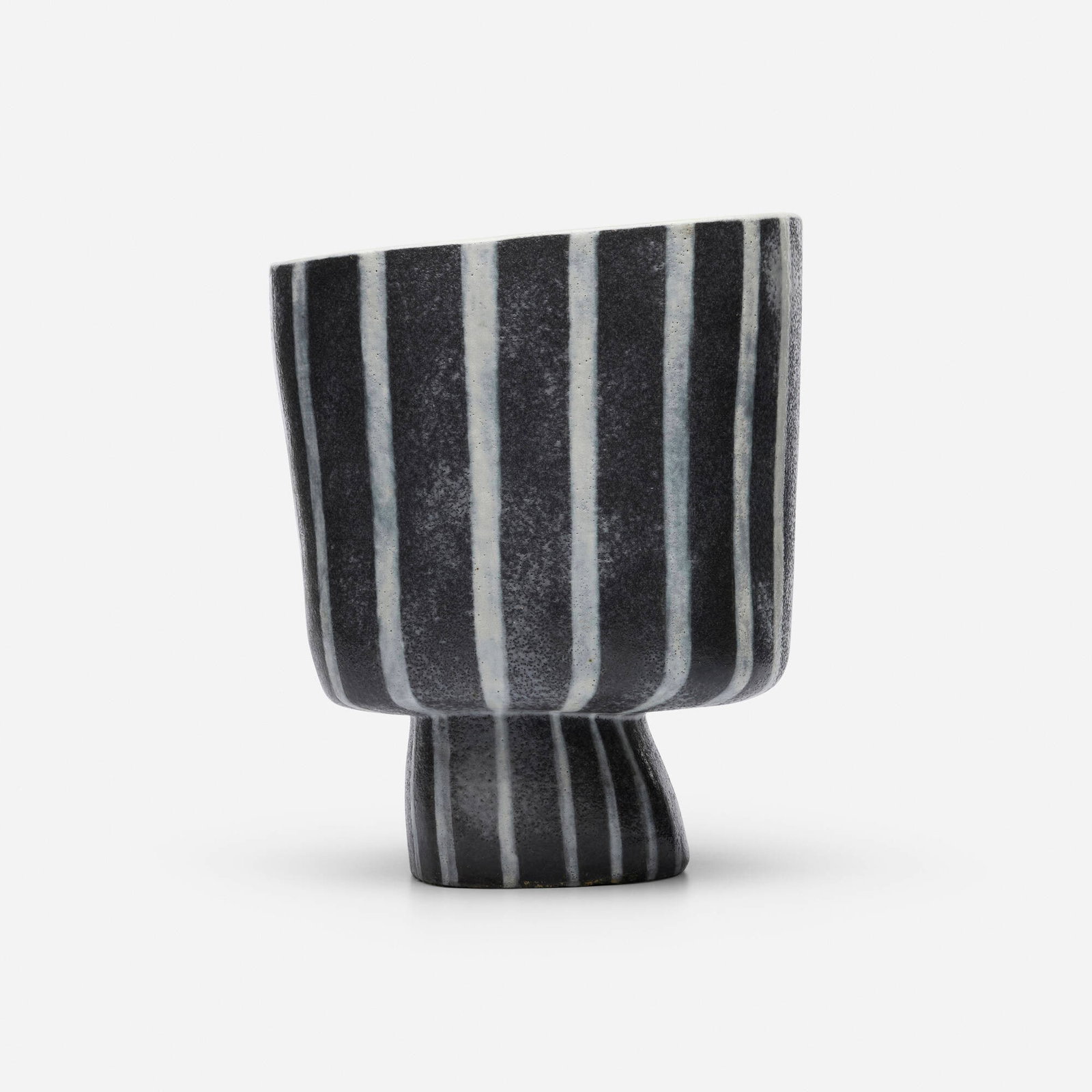 Leza McVey, Ceramic Form No. 2-03: Leza McVey Ceramic Form No. 2-03 1962 glazed stoneware 12.5 h x 10.25 w x 7.5 d in (32 x 26 x 19 cm) Incised signature to underside 'Leza' and paper exhibition label 'Cleveland Art