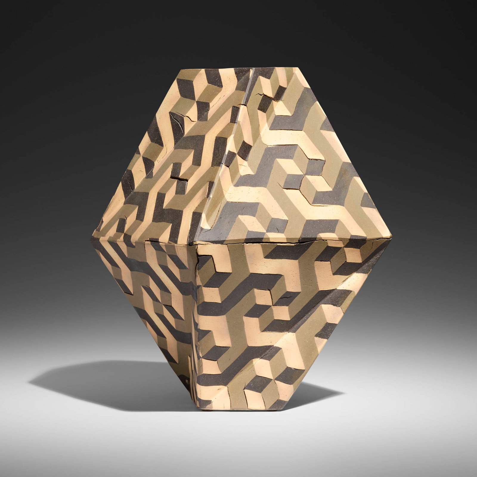 Cody Hoyt, Vase: Cody Hoyt Vase c. 2015 tinted and inlaid ceramic 14.5 h x 10 w x 10 d in (37 x 25 x 25 cm) Stamped signature to underside 'Hoyt'. Provenance: Collection of Mark McDonald This work will ship
