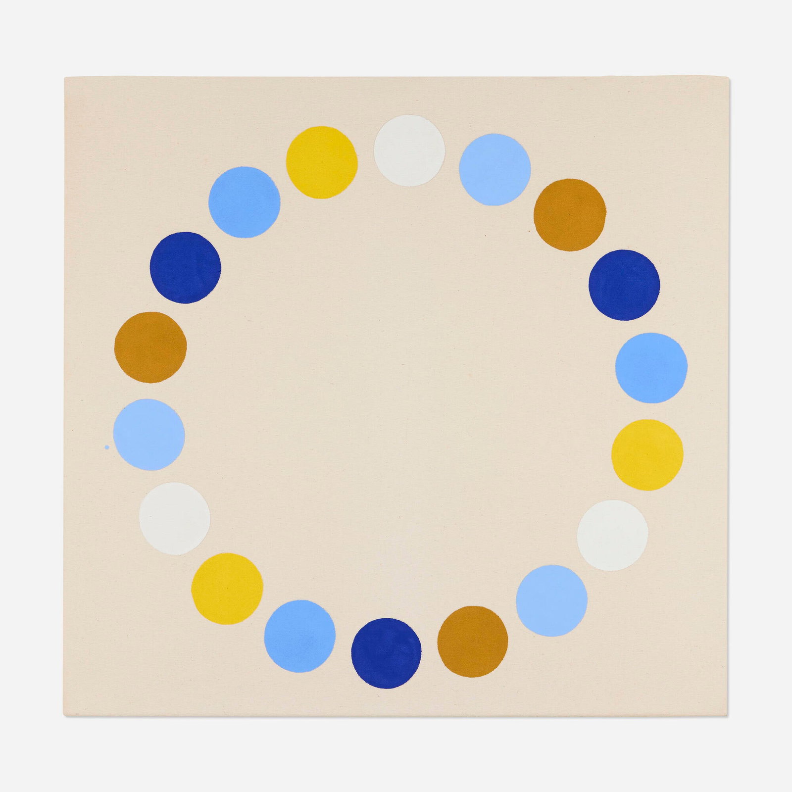 Thomas Downing, Ring Two Saranac: Thomas Downing Ring Two Saranac 1971 oi canvas 29 h x 30 w in (74 x 76 cm) Signed, titled, and dated to verso 'Ring Two Saranac Downing June 19 - 71'. Provenance: Baumgartner Galler