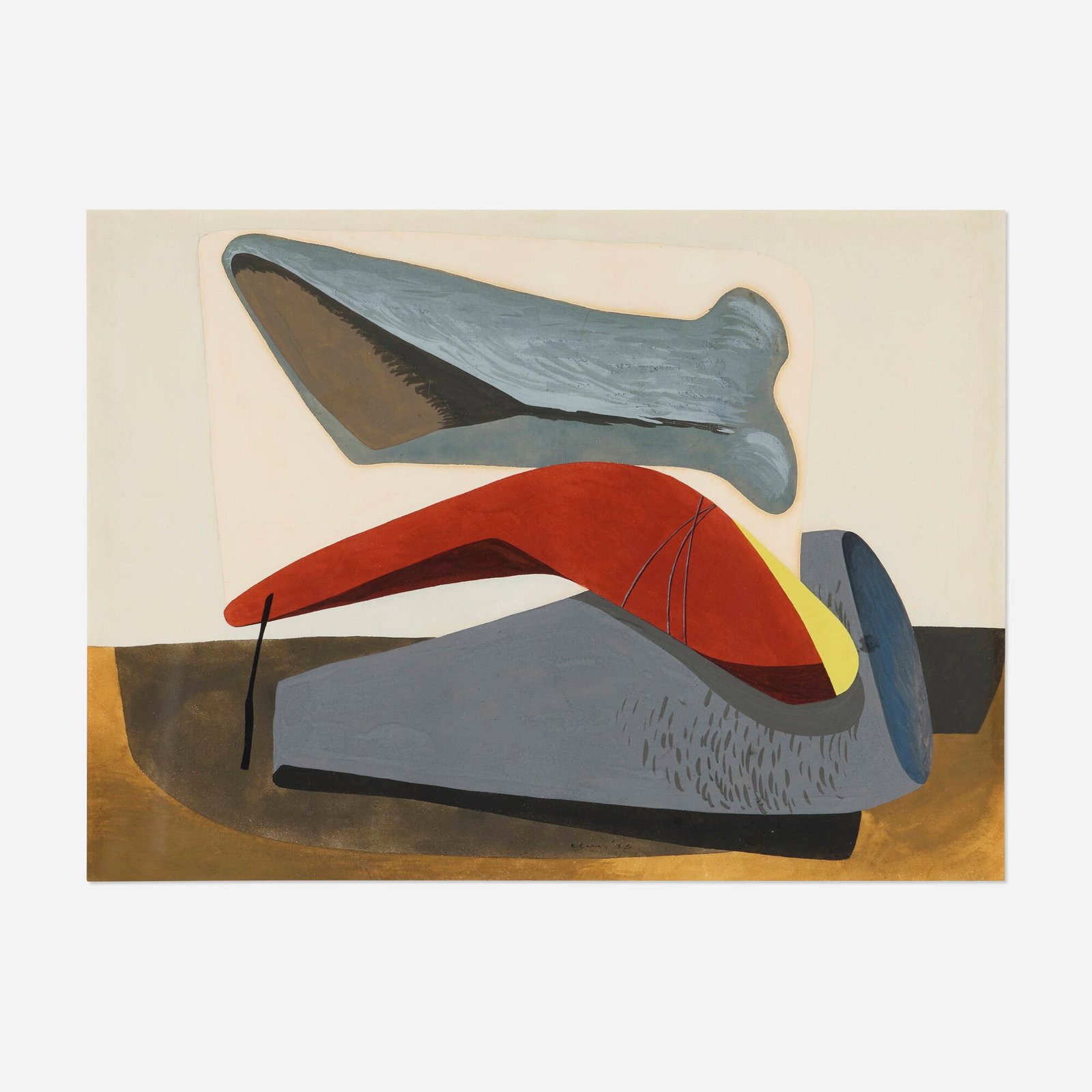 Charles Howard, Untitled: Charles Howard Untitled 1936 gouache on paper 11.5 h x 15.625 w in (29 x 40 cm) Signed and dated to lower edge 'c.h.h. '36'. Provenance: Collection of Serge Chermayeff, thence