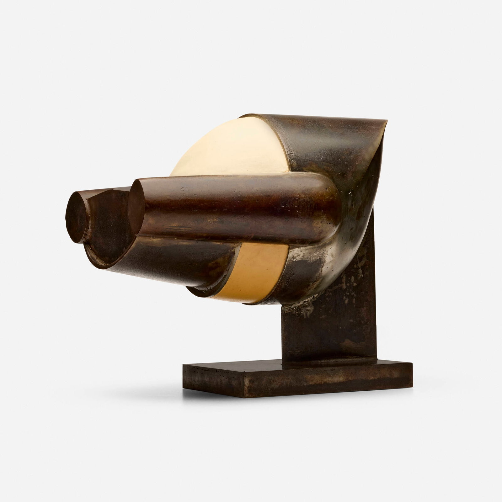 Edward Higgins, Small Seated: Edward Higgins Small Seated 1964 patinated steel, epoxy 17.25 h x 20.5 w x 15 d in (44 x 52 x 38 cm) Impressed signature, title, and date to reverse base 'E. Higgins Small Seated 1964'.