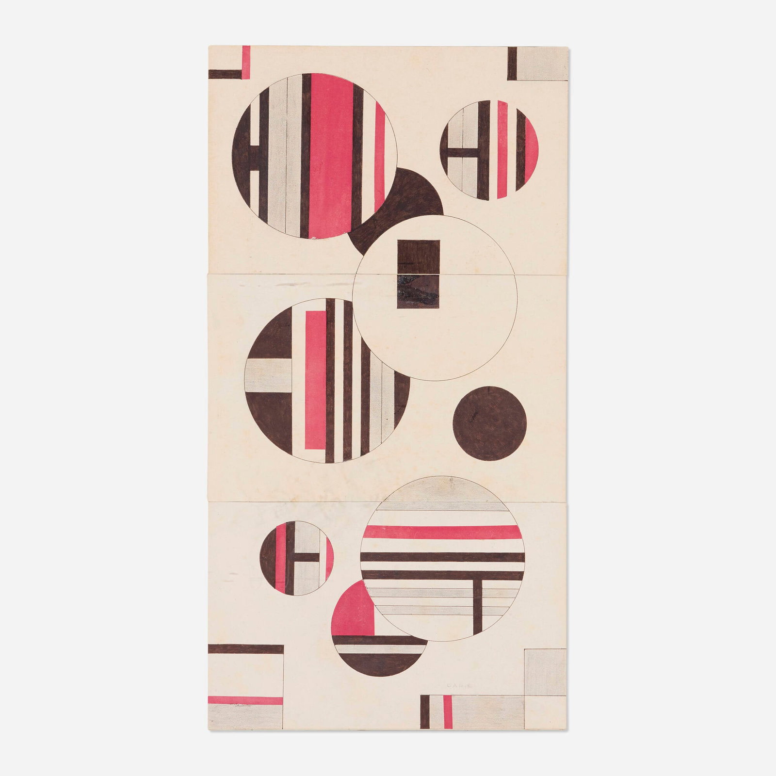 Sandu Darie, Untitled (from the Columnas Espaciales series): Sandu Darie Untitled (from the Columnas Espaciales series) c. 1960 ink and graphite on paper 24.5 h x 12.75 w in (62 x 32 cm) Signed to lower edge 'Darie'. Sold with a certificate of