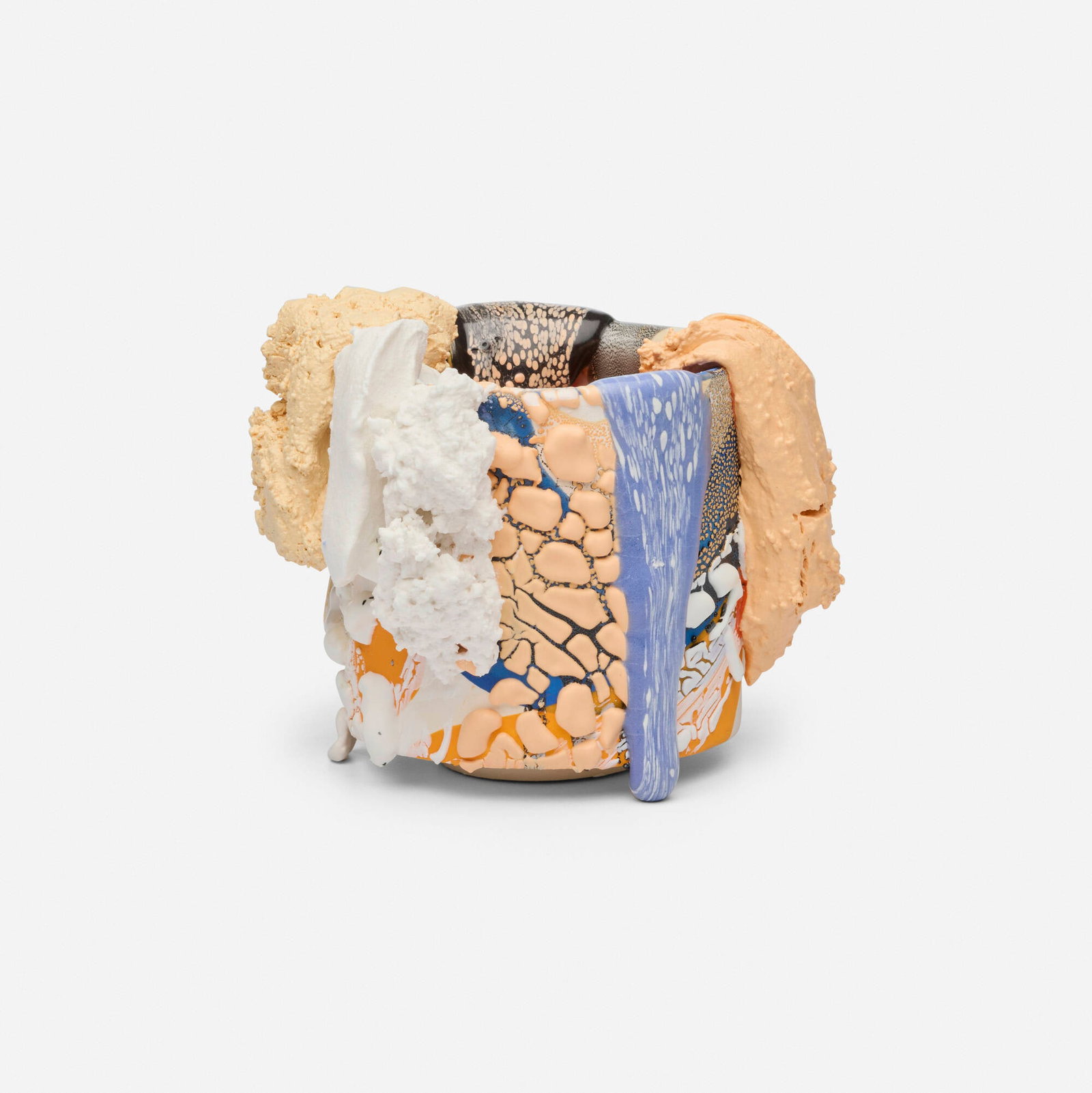 Brian Rochefort, Untitled (vessel): Brian Rochefort Untitled (vessel) c. 2015 glazed ceramic 5 h x 6.25 w x 5.75 d in (13 x 16 x 15 cm) Provenance: Collection of Mark McDonald This work will ship from Lambertville, New Jersey.