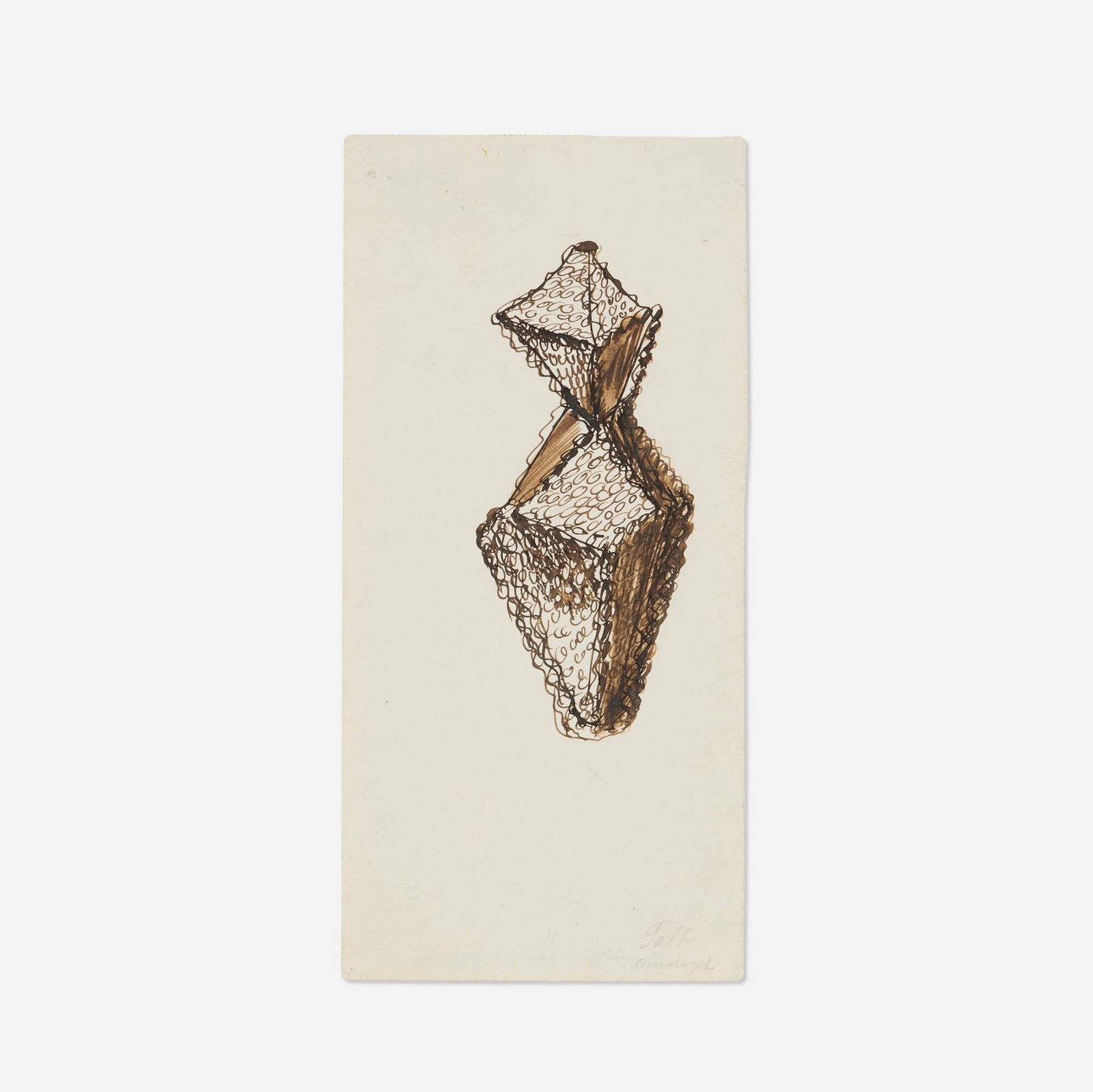 Axel Salto, Design sketch: Axel Salto Design sketch ink on paper 11.5 h x 5.5 w in (29 x 14 cm) Signed to lower right 'Salto'. Provenance: Collection of Mark McDonald This work will ship from Lambertville, New Jersey.