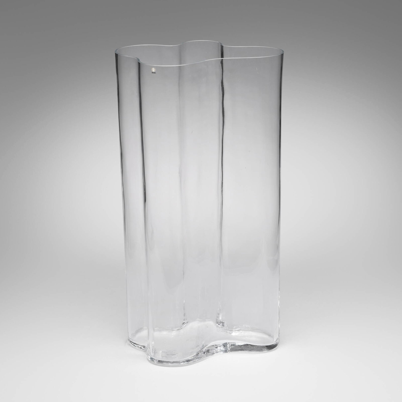 Alvar Aalto, Finlandia vase: Alvar Aalto Finlandia vase Iittala Finland, 1936 / 2007 mold-blown glass 23.5 h x 13 w x 11 d in (60 x 33 x 28 cm) Etched manufacturer's mark and date to underside 'Alvar Aalto Iittala 2007'.
