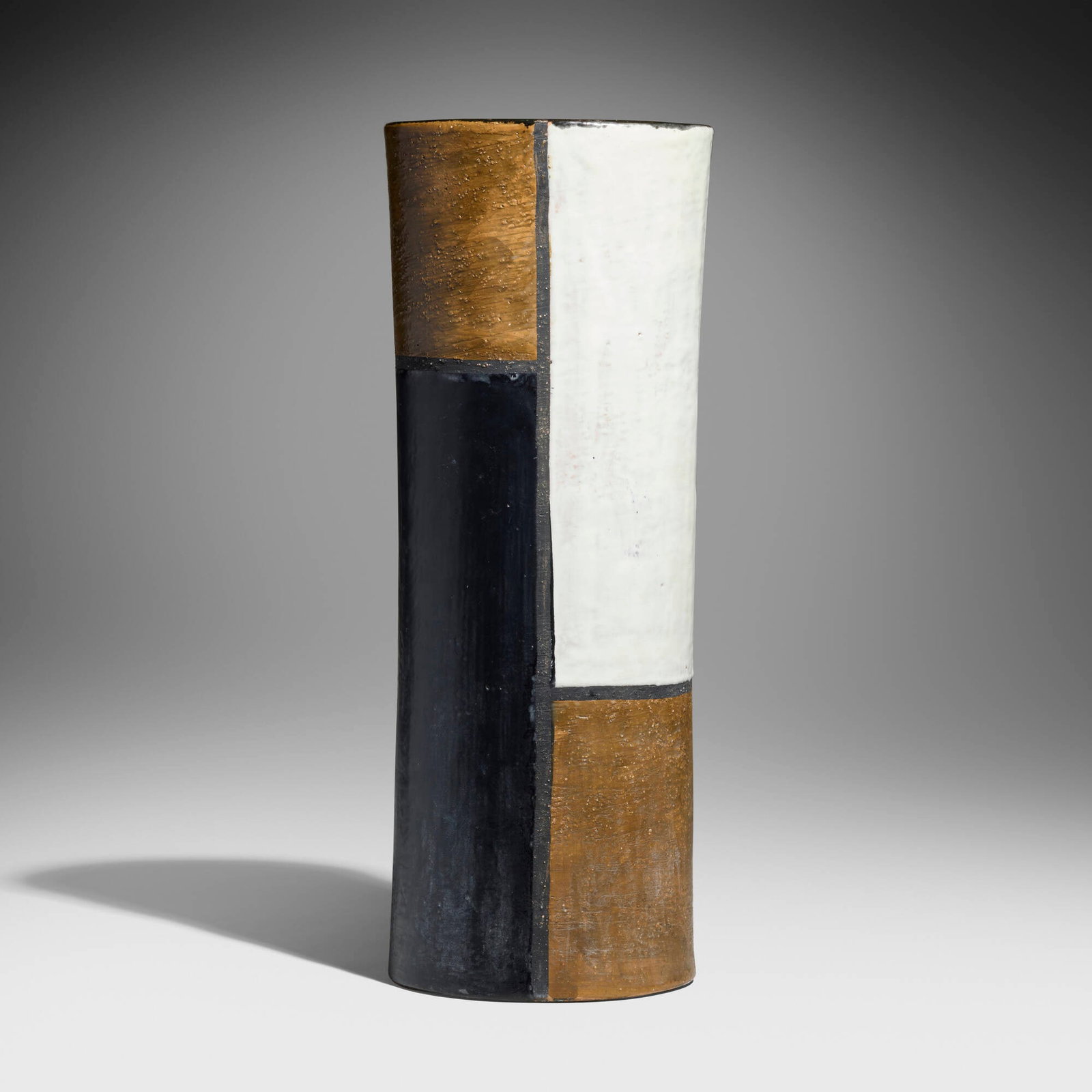 Aldo Londi, Vase: Aldo Londi Vase Bitossi Italy, c. 1955 glazed stoneware 16.25 h x 6.25 w x 5.75 d in (41 x 16 x 15 cm) Paper retailer's label to underside 'Raymor'. Provenance: Collection