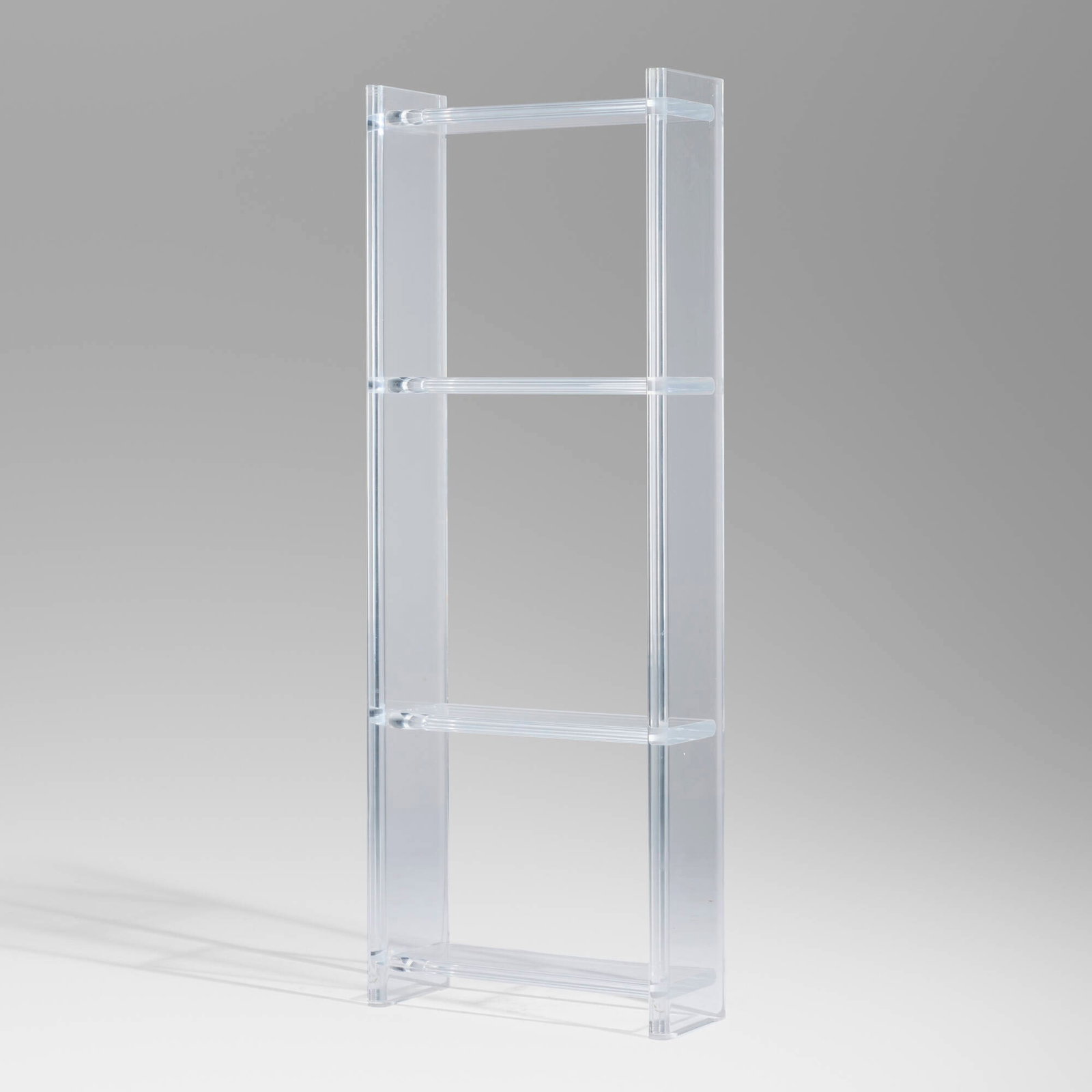 Modern, Etagere: Modern Etagere 20th century acrylic 81 h x 29.5 w x 12 d in (206 x 75 x 30 cm) Etagere features four shelves. Provenance: Collection of Mark McDonald This work will ship from L