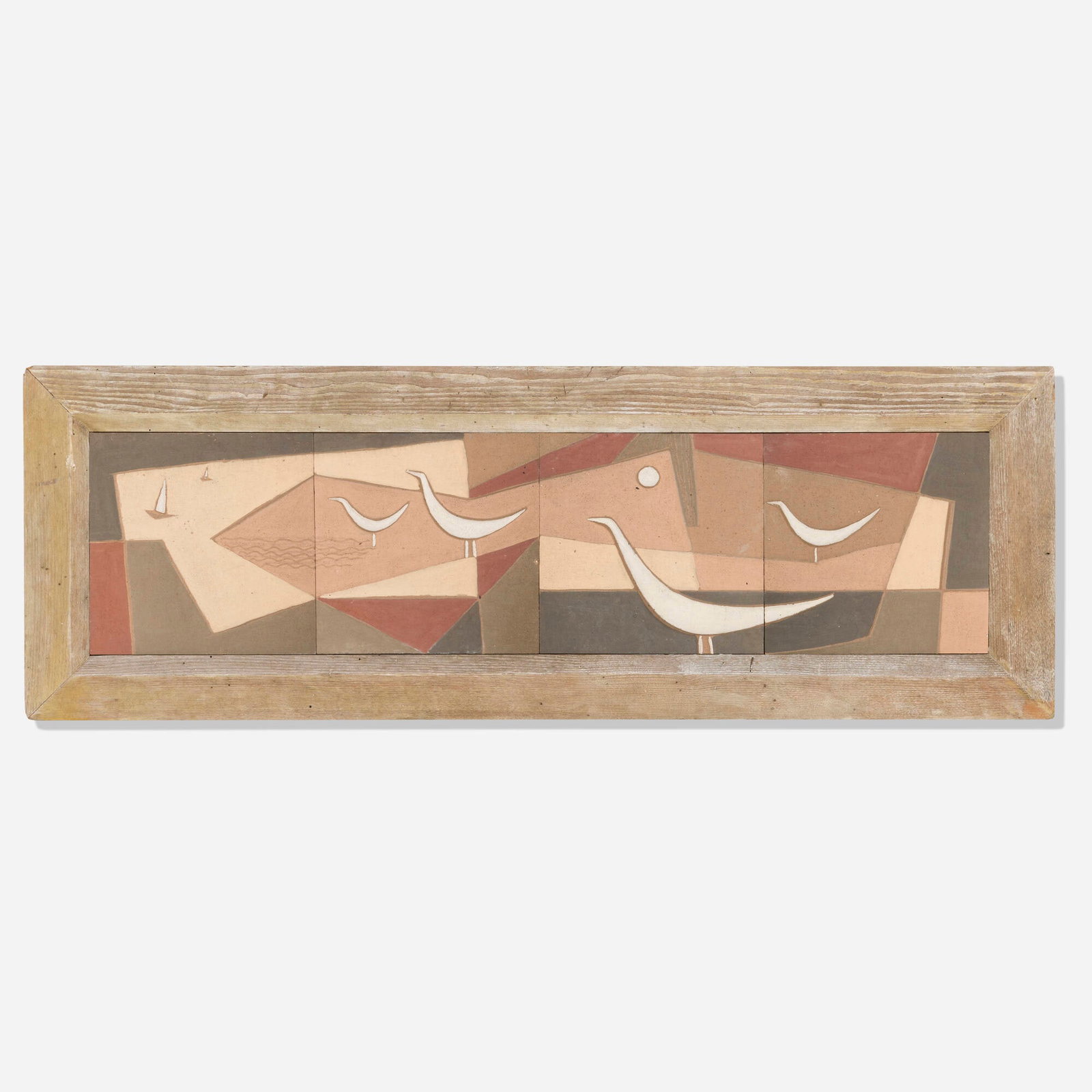 Modern, Wall panel: Modern Wall panel c. 1960 glazed ceramic 12.25 h x 48.25 w x 0.5 d in (31 x 123 x 1 cm) Provenance: Collection of Mark McDonald This work will ship from Lambertville, New Jersey.