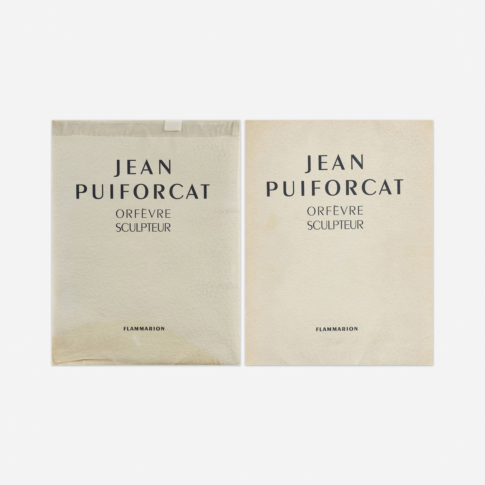 Jean Puiforcat monographs, two: Jean Puiforcat monographs, two 1951 bound printed paper Provenance: Collection of Mark McDonald Complete Lot Details Jean Puiforcat: Orfevre, Sculpteur, Flammarion, 1951. 64 pages. 2 copies. One