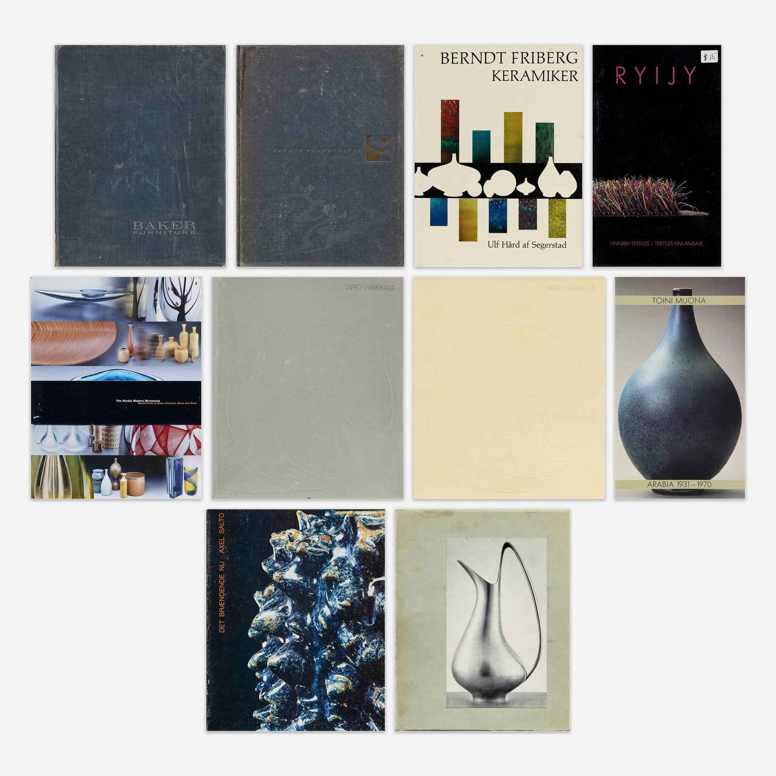 Scandinavian Design surveys, ten: Scandinavian Design surveys, ten 1961-1998 bound printed paper Provenance: Collection of Mark McDonald Complete Lot Details Formes Scandinaves Ulf Hard af Segerstad, Nordisk Rotogravyr, Stockholm,