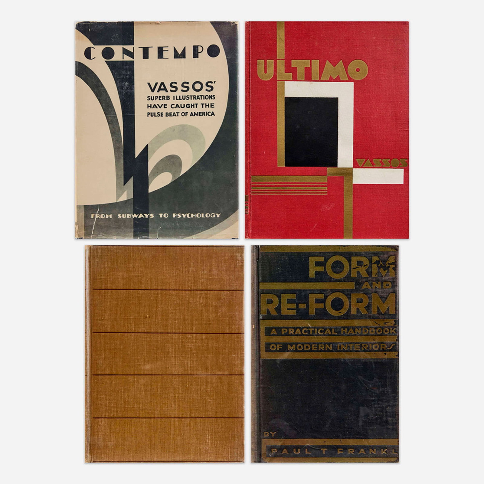 Rare Machine Age monographs, four: Rare Machine Age monographs, four 1929-1938 bound printed paper, gelatin silver print Sold with thirty-three black and white Gilbert Rohde product design photographs. Provenance: Collection of Mark