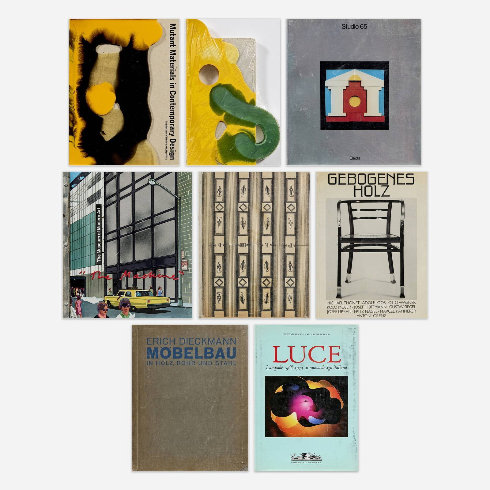 Modern Design surveys, eight: Modern Design surveys, eight 1925-2002 bound printed paper Provenance: Collection of Mark McDonald Complete Lot Details Mutant Materials in Contemporary Design Paula Antonelli, Museum of Modern Art,