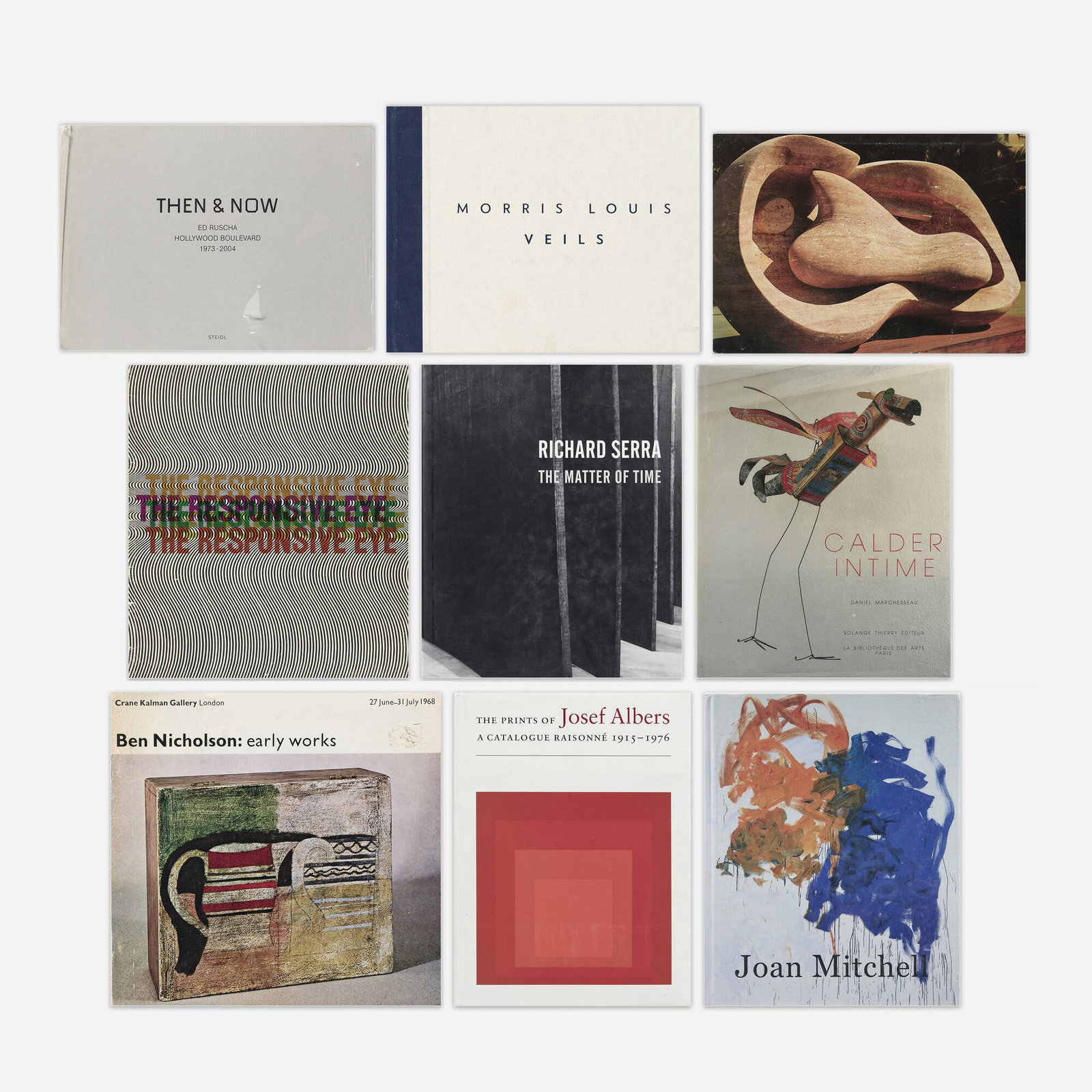 Art monographs, nine: Art monographs, nine 1965-2014 bound printed paper Provenance: Collection of Mark McDonald Complete Lot Details Then & Now: Hollywood Boulevard 1973-2004 Edward Ruscha, Steidl, Gottingen, 2005. 142