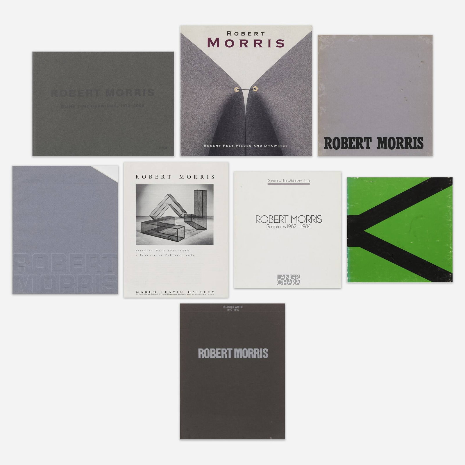 Robert Morris monographs, eight: Robert Morris monographs, eight bound printed paper Provenance: Collection of Michael and Gabrielle Boyd Complete Lot Details Robert Morris: Recent Felt Pieces and Drawings, 1996-1997: Assoc