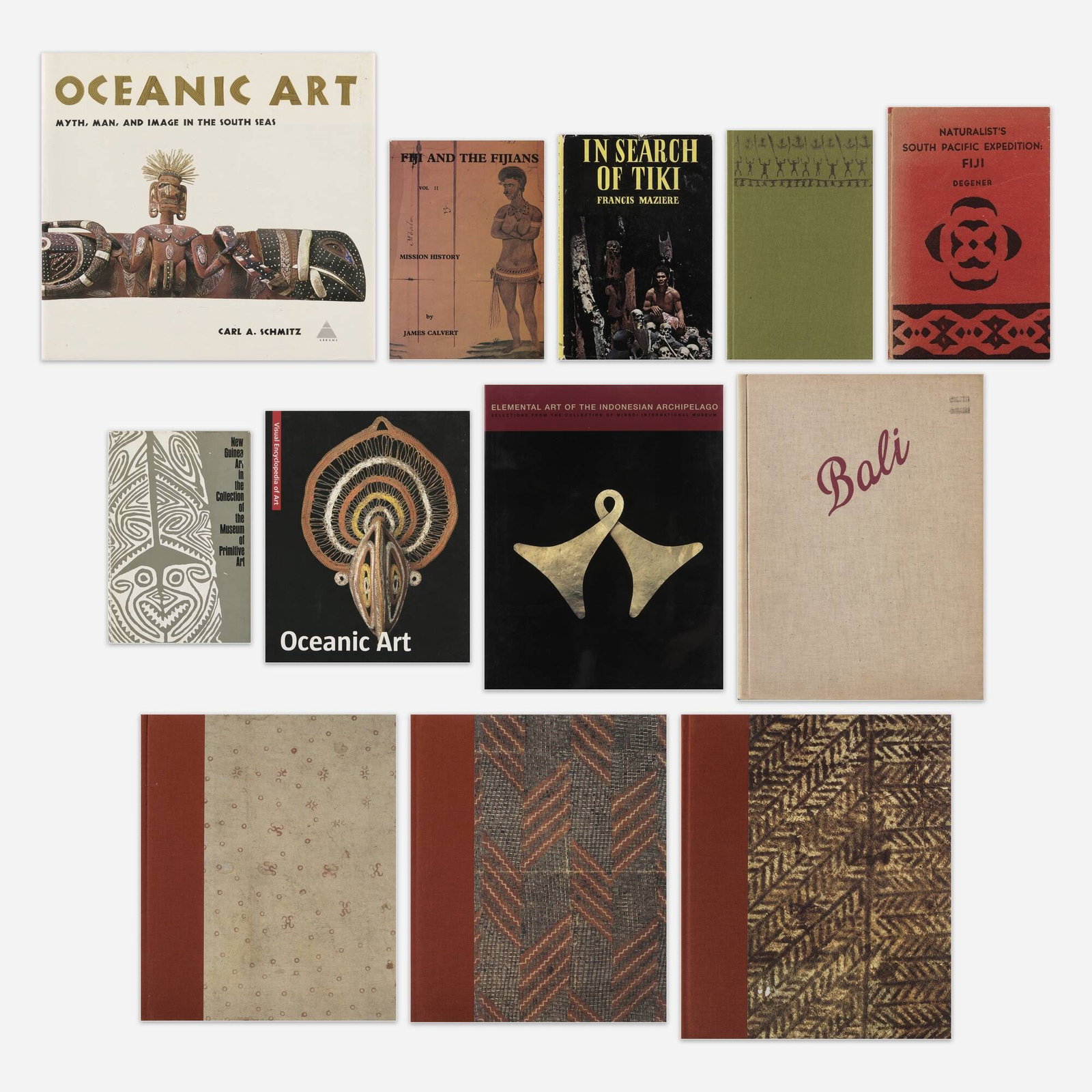 Oceanic Art surveys, ten: Oceanic Art surveys, ten bound printed paper Provenance: Collection of Michael and Gabrielle Boyd Complete Lot Details Life in the Pacific of the 1700s: The Cook/Forster Collection of the Ge