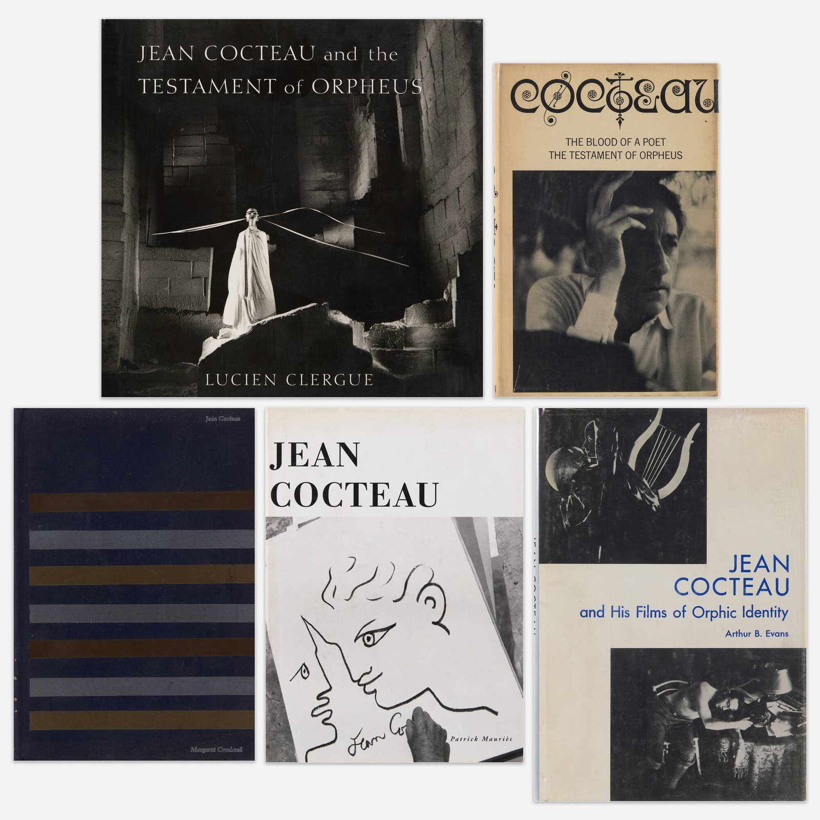 Jean Cocteau monographs, five: Jean Cocteau monographs, five bound printed paper Provenance: Collection of Michael and Gabrielle Boyd Complete Lot Details Jean Cocteau and the Testament of Orpheus Lucien Clergue, Stud