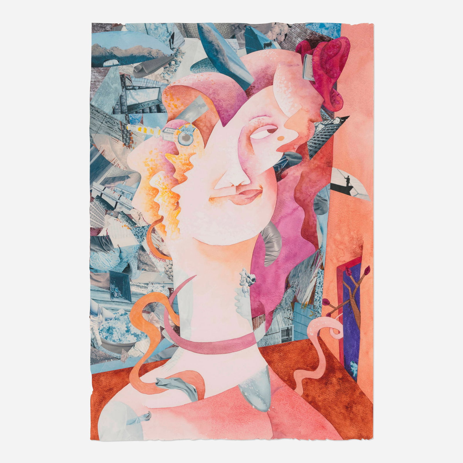Gladys Nilsson, Pynkee: Gladys Nilsson Pynkee 1997 watercolor, gouache and collage on paper 22.25 h x 15 w in (57 x 38 cm) Signed, titled, and dated to verso 'Gladys Nilsson 97 Pynkee'. Provenance: Jean Al