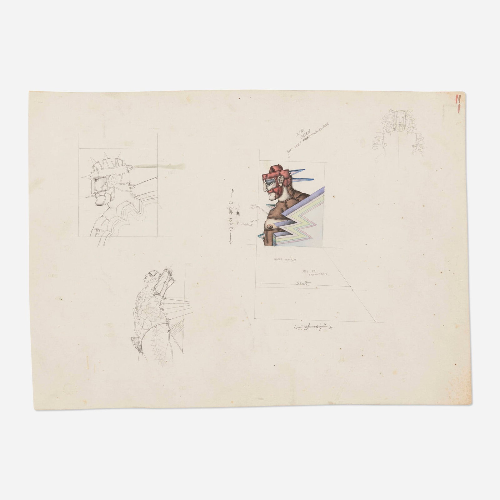 Robert Lostutter, Untitled: Robert Lostutter Untitled 1971 pencil and watercolor on paper 9.875 h x 13.875 w in (25 x 35 cm) Signed and dated to right of center 'May 1971 Lostutter'. This work will ship from Chicago,