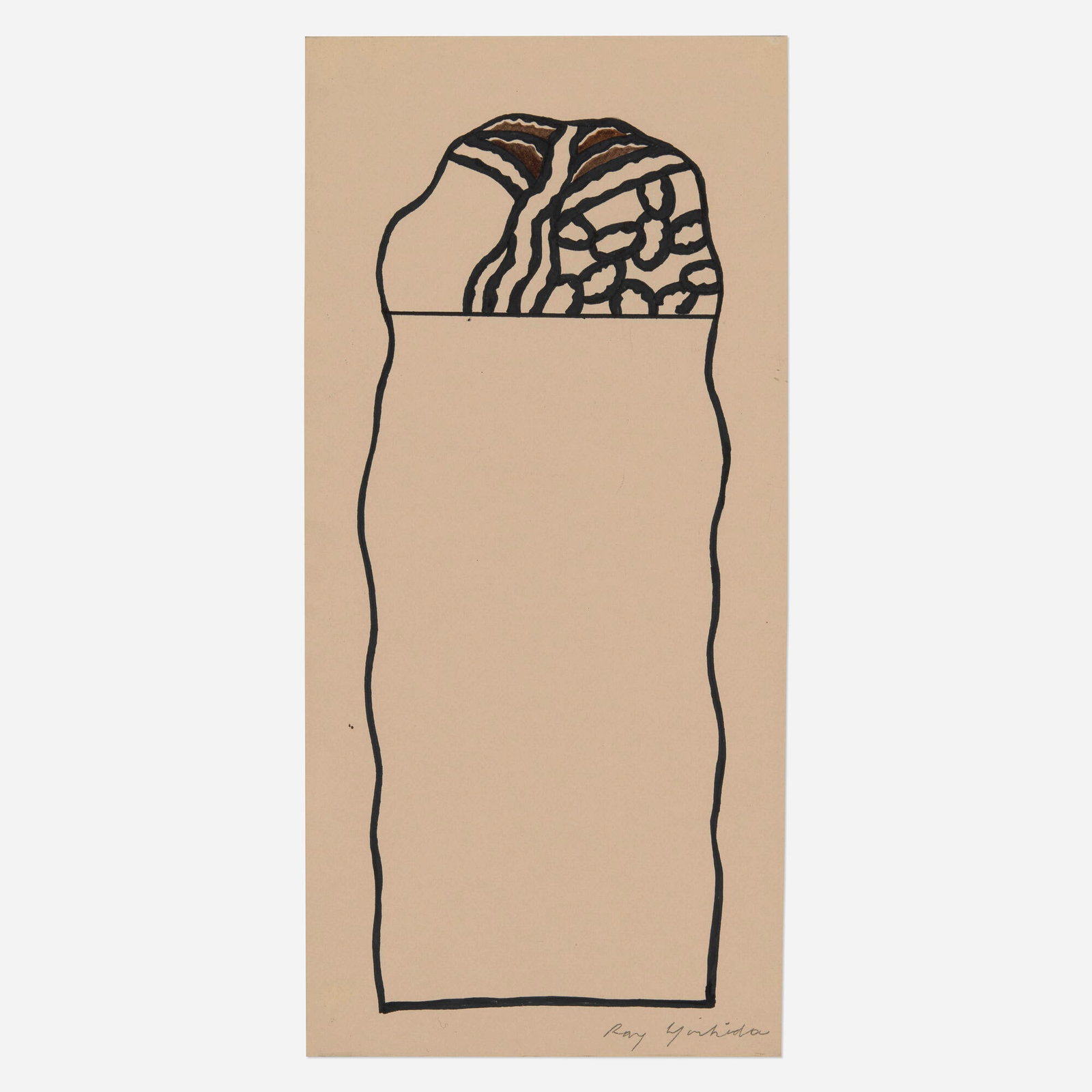 Ray Yoshida, Untitled: Ray Yoshida Untitled marker on paper 18.625 h x 8.875 w in (47 x 23 cm) Signed to lower right 'Ray Yoshida'. This work will ship from Chicago, Illinois.