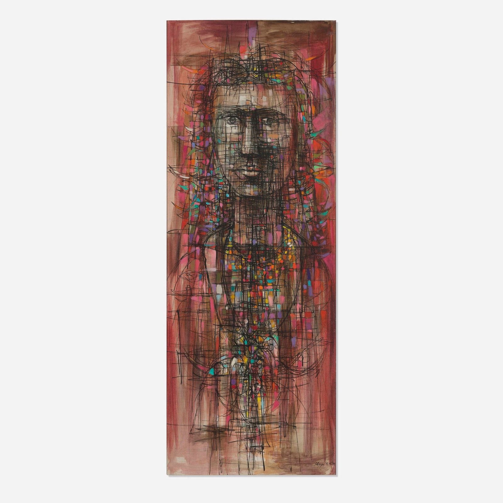 Richard Koppe, Portrait: Richard Koppe Portrait 1954-55 oil on canvas 42.125 h x 16 w in (107 x 41 cm) Signed and dated to lower right 'Koppe '54-55'. This work will ship from Chicago, Illinois.