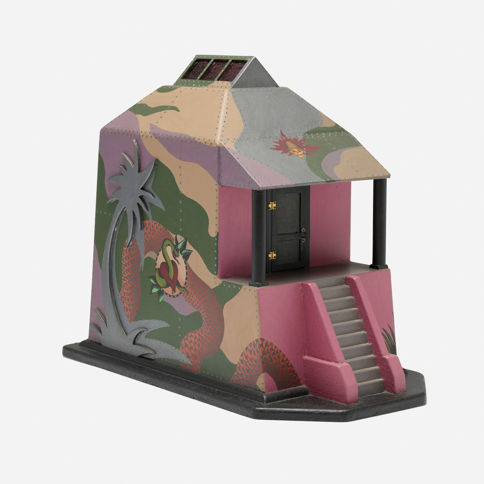 George Klauba, War House: George Klauba War House 1983 acrylic and wood 22.5 h x 25.5 w x 14 d in (57 x 65 x 36 cm) Signed and dated to verso 'George Klauba 83'. This work will ship from Chicago, Illinois.<