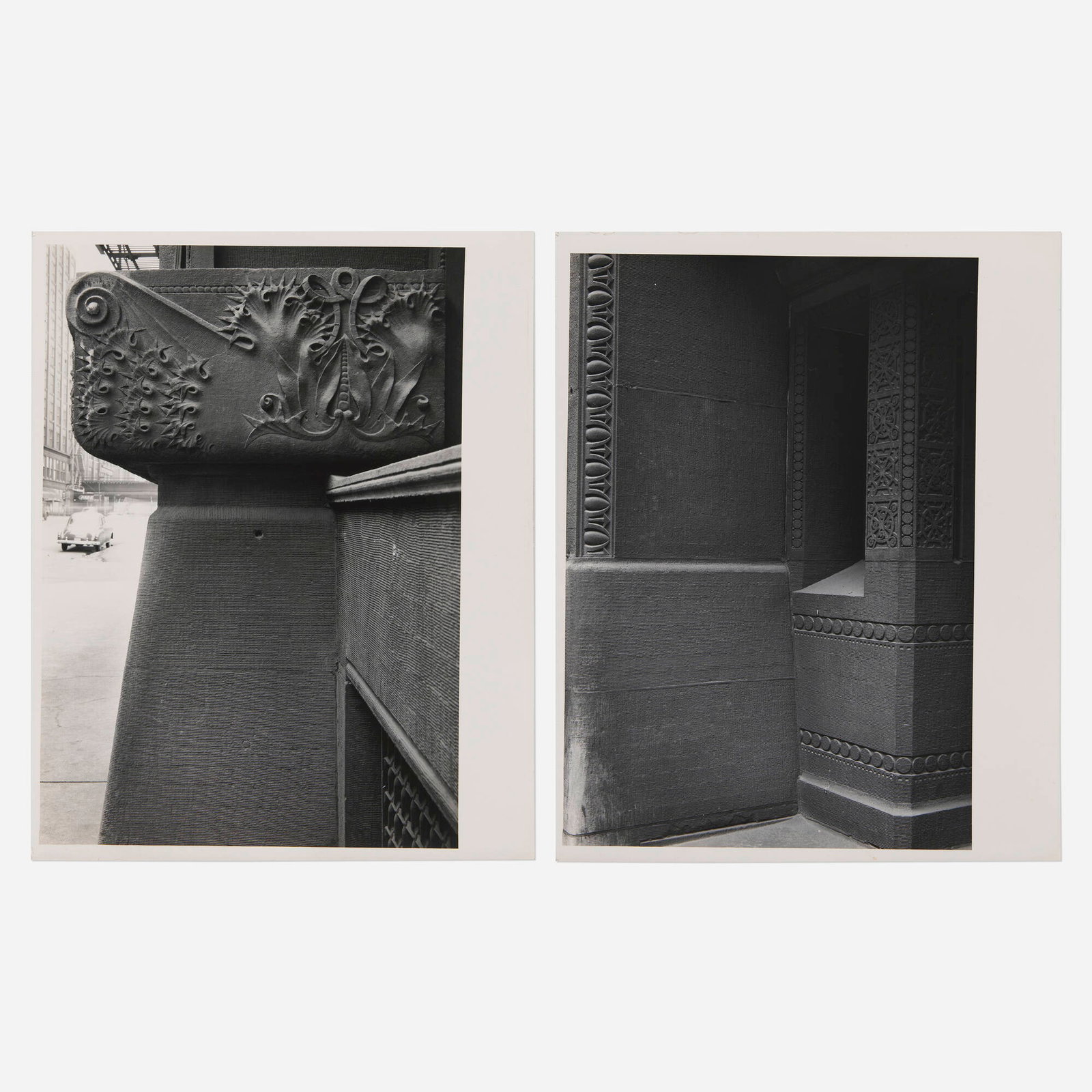 Aaron Siskind and students of the Institute of Design, Chicago, Two works from the Louis H. Sullivan: Aaron Siskind and students of the Institute of Design, Chicago Two works from the Louis H. Sullivan project c. 1952 gelatin silver print image (each): 9.5 h x 6.5 w in (24 x 17 cm) sheet (each): 10 h 