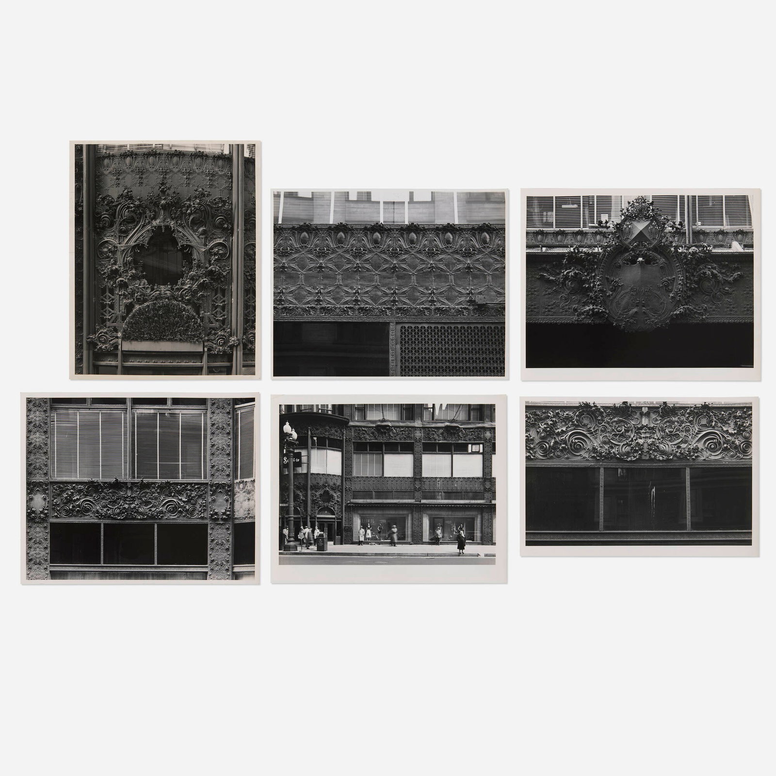 Aaron Siskind and students of the Institute of Design, Chicago, Six works from the Louis H. Sullivan: Aaron Siskind and students of the Institute of Design, Chicago Six works from the Louis H. Sullivan project c. 1952 gelatin silver print largest: 8 h x 10 w in (20 x 25 cm) smallest: 6.625 h x 10 w in