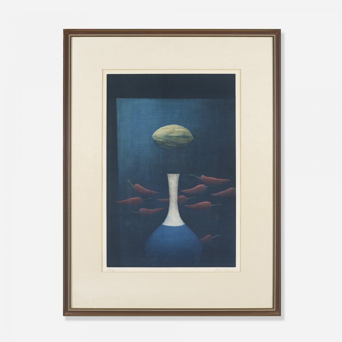 Yozo Hamaguchi Still Life with Pimentos: Yozo Hamaguchi Still Life with Pimentos Japan, 1955 mezzotint on paper 17.25 h x 11.5 w inches Signed and numbered to lower margin 'Hamaguchi 18/50'. This work is number 18 from the edition of 50.