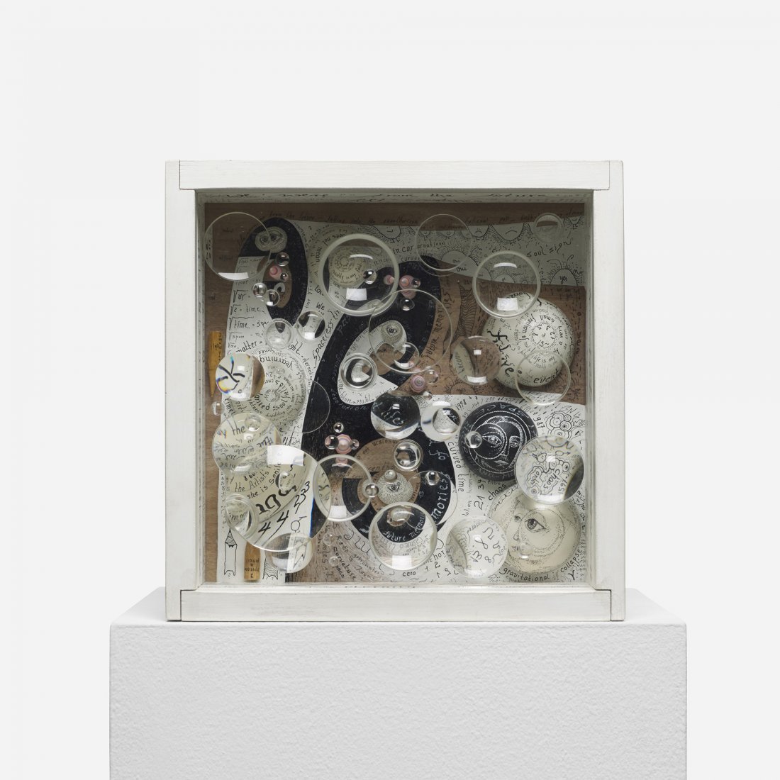 Mary Bauermeister Spontaneous Colour: Mary Bauermeister Spontaneous Colour Germany, 1992 mixed media construction 12.75 h x 12.75 w inches Signed, titled and dated to reverse 'Spontaneous colour on 48 Great Jones Street Nr. 2 Mary Bauerme