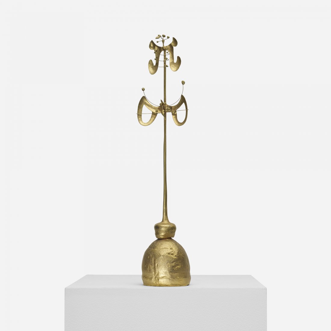 Roberto Sebastian Matta La Reine: Roberto Sebastian Matta La Reine Chile, c. 1975 gilt metal 16 h x 3 w inches Impressed signature and numbered to base 'Matta 59/150'. This work is number 59 from the edition of 150.