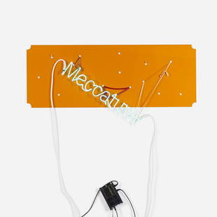 Jason Rhoades Meccatuna: Jason Rhoades Meccatuna USA, 2003 neon, acrylic, electronics, rubber, lace, leather 58 h x 47 w inches This example is number 7 from the edition of 25. Sold with a certificate of authenticity signed b