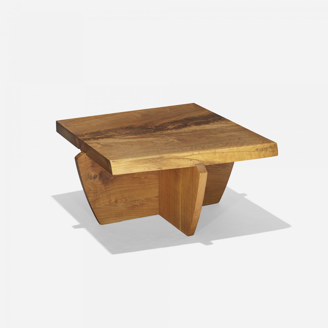 Mira Nakashima Greenrock table: Mira Nakashima Greenrock table USA, 1991-1992 American black walnut 31 w x 30.5 d x 15 h inches Highly-figured, thick-cut slab with free edge. Sold with original drawings and correspondence from Mira