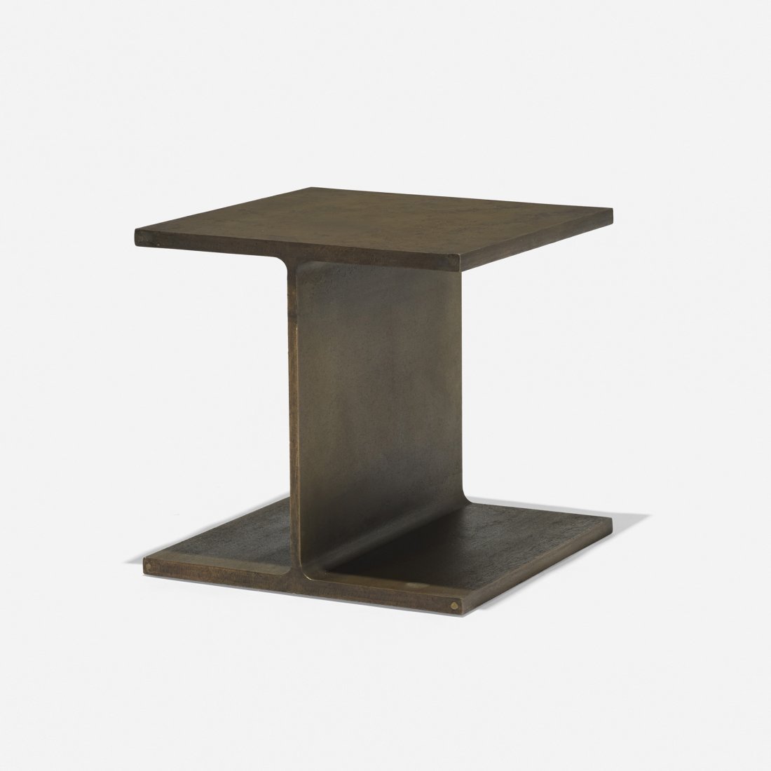 Ward Bennett I-Beam occasional table: Ward Bennett I-Beam occasional table Brickel Associates USA, c. 1978 patinated steel 14.5 w x 14.25 d x 14 h inches