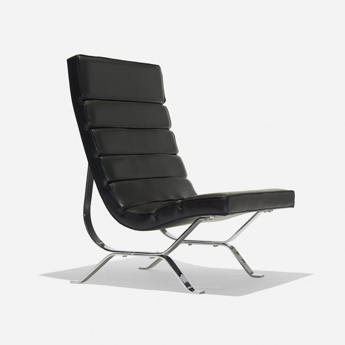 Nelson & Associates rare Highback lounge chair: George Nelson & Associates rare Highback lounge chair, model 5469 Herman Miller USA, 1954 leather, chrome-plated steel 27.5 w x 31 d x 40 h inches Literature: George Nelson: Architect, Writer, Designe