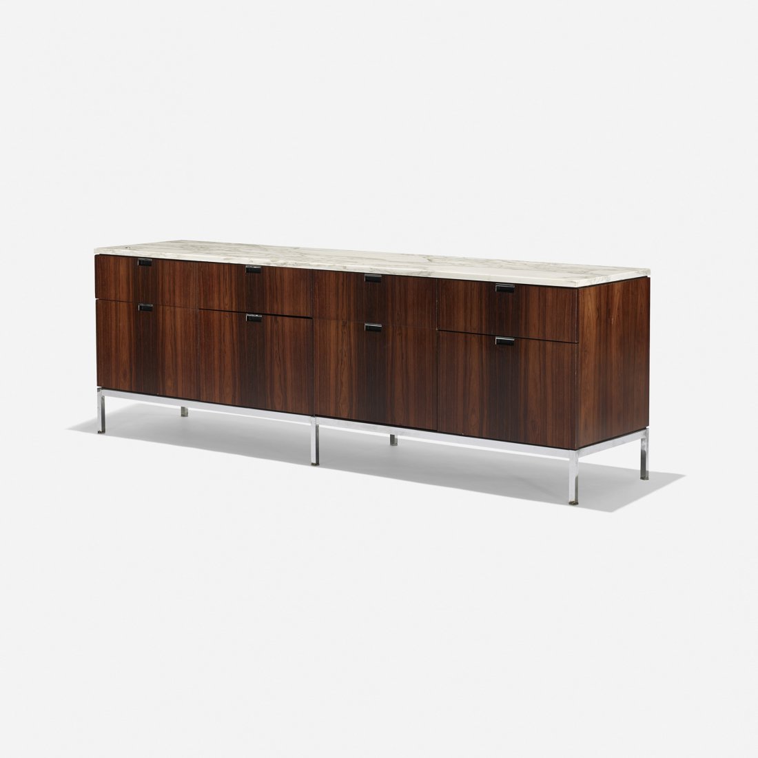 Florence Knoll Executive Office cabinet: Florence Knoll Executive Office cabinet Knoll International USA, 1961/c. 1970 rosewood, marble, chrome-plated steel 74.75 w x 18 d x 25.5 h inches Cabinet features four drawers and four file drawers. 