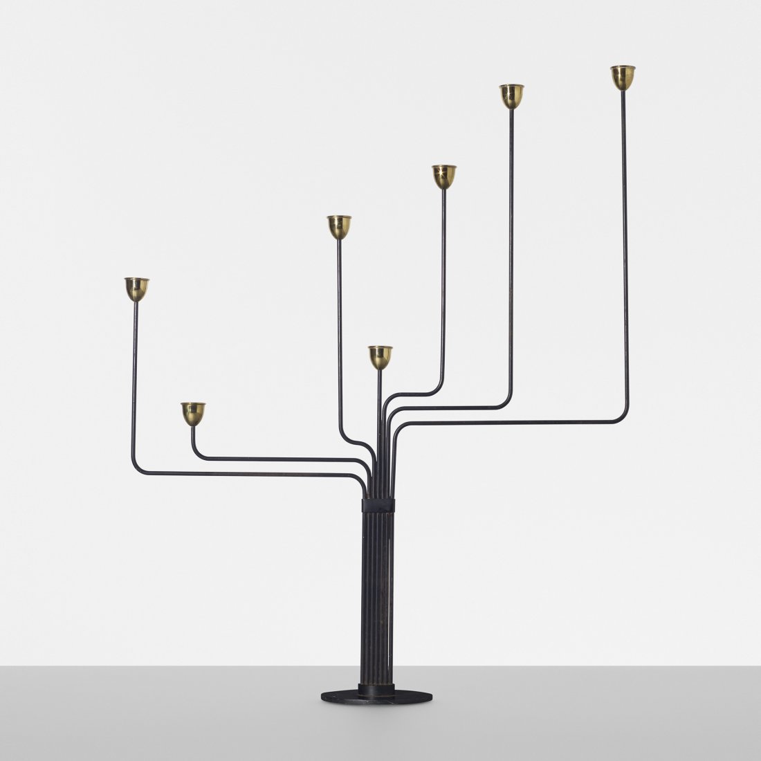 Piet Hein Ursa Major candelabra: Piet Hein Ursa Major candelabra Denmark, 1953 enameled steel, brass 22 w x 4.75 d x 27 h inches