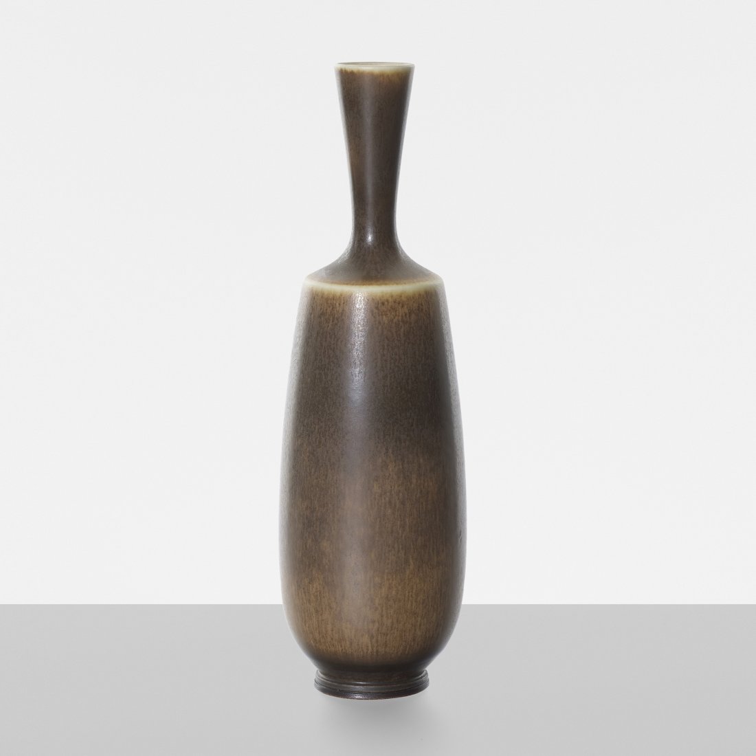 Berndt Friberg vase: Berndt Friberg vase Gustavsberg Sweden, 1965 glazed stoneware 3.25 dia x 11.25 h inches Incised signature with studio mark to underside: [Friberg g].